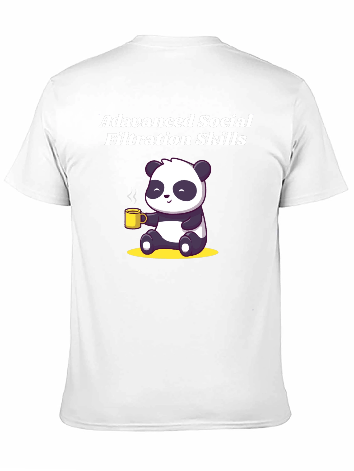 Black Advanced Social Filtration Skills Panda T-Shirt view 11