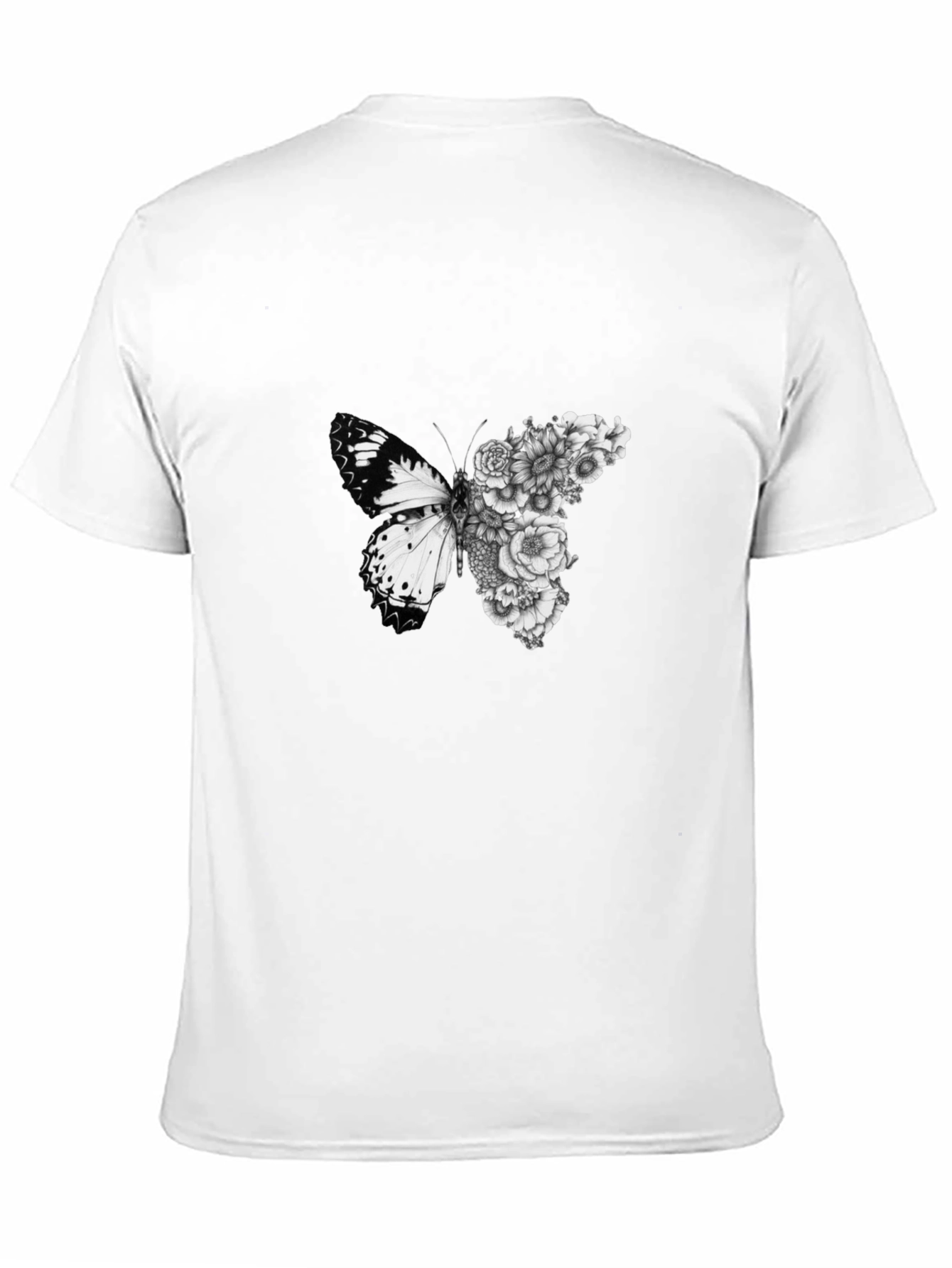 Black Butterfly Floral Graphic Black T-Shirt view 11
