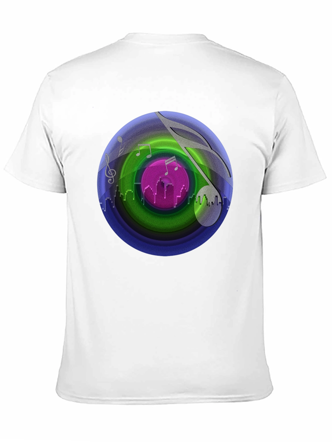 Black Music Cityscape Tee - Stylish & Unique Graphic T-Shirt view 11