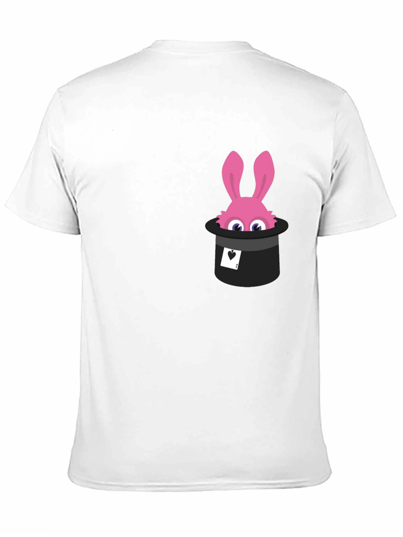 Black Magical Rabbit in Hat Graphic Tee - Black Cotton T-Shirt view 11
