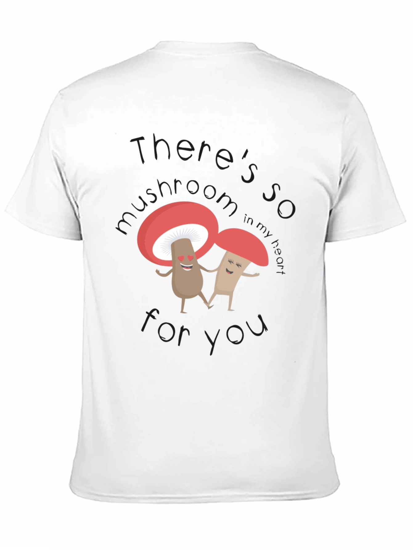 Black Cute Mushroom Lover's Black T-Shirt view 11