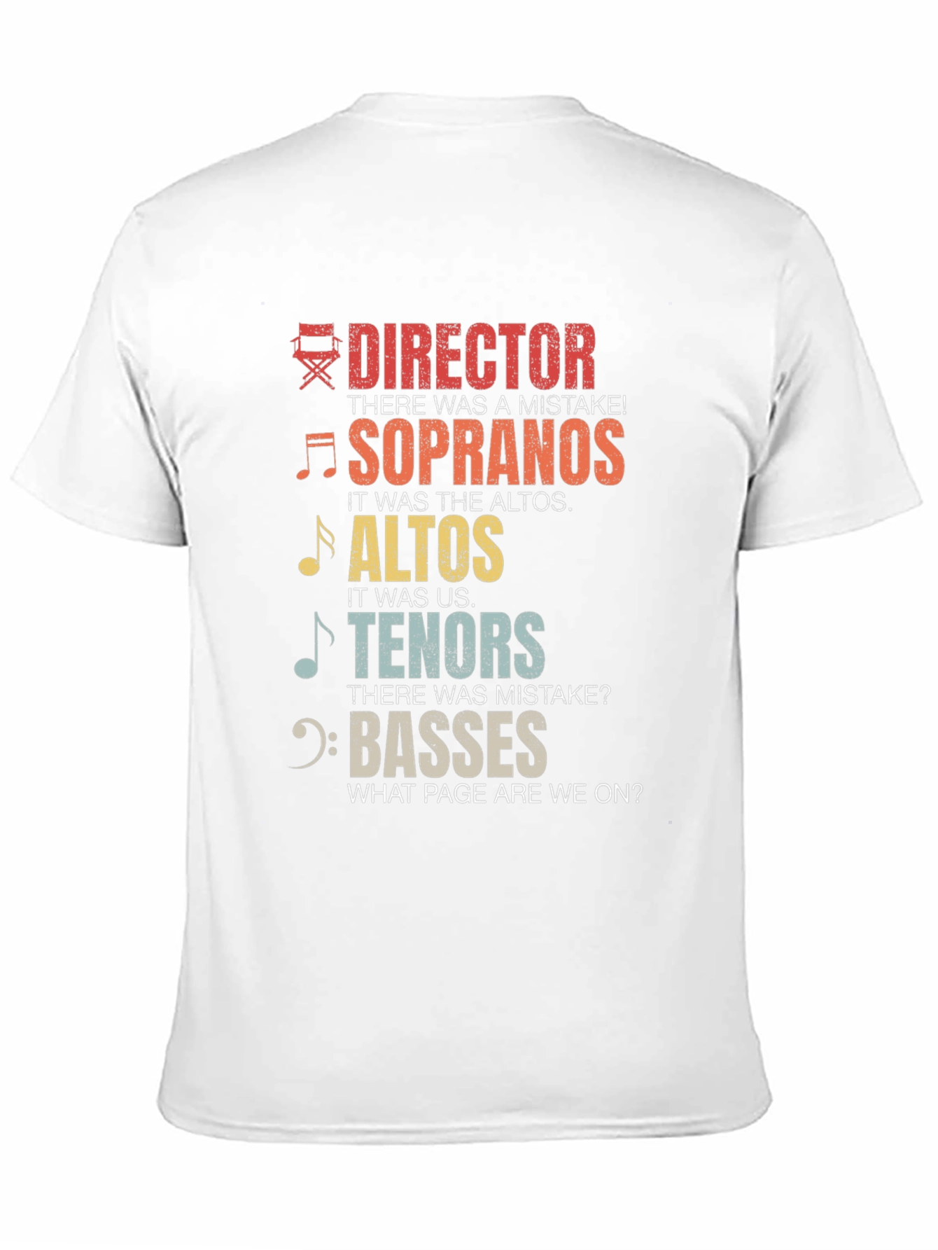 Black Choir Group Funny T-Shirt - Director, Soprano, Alto, Tenor, Bass view 11