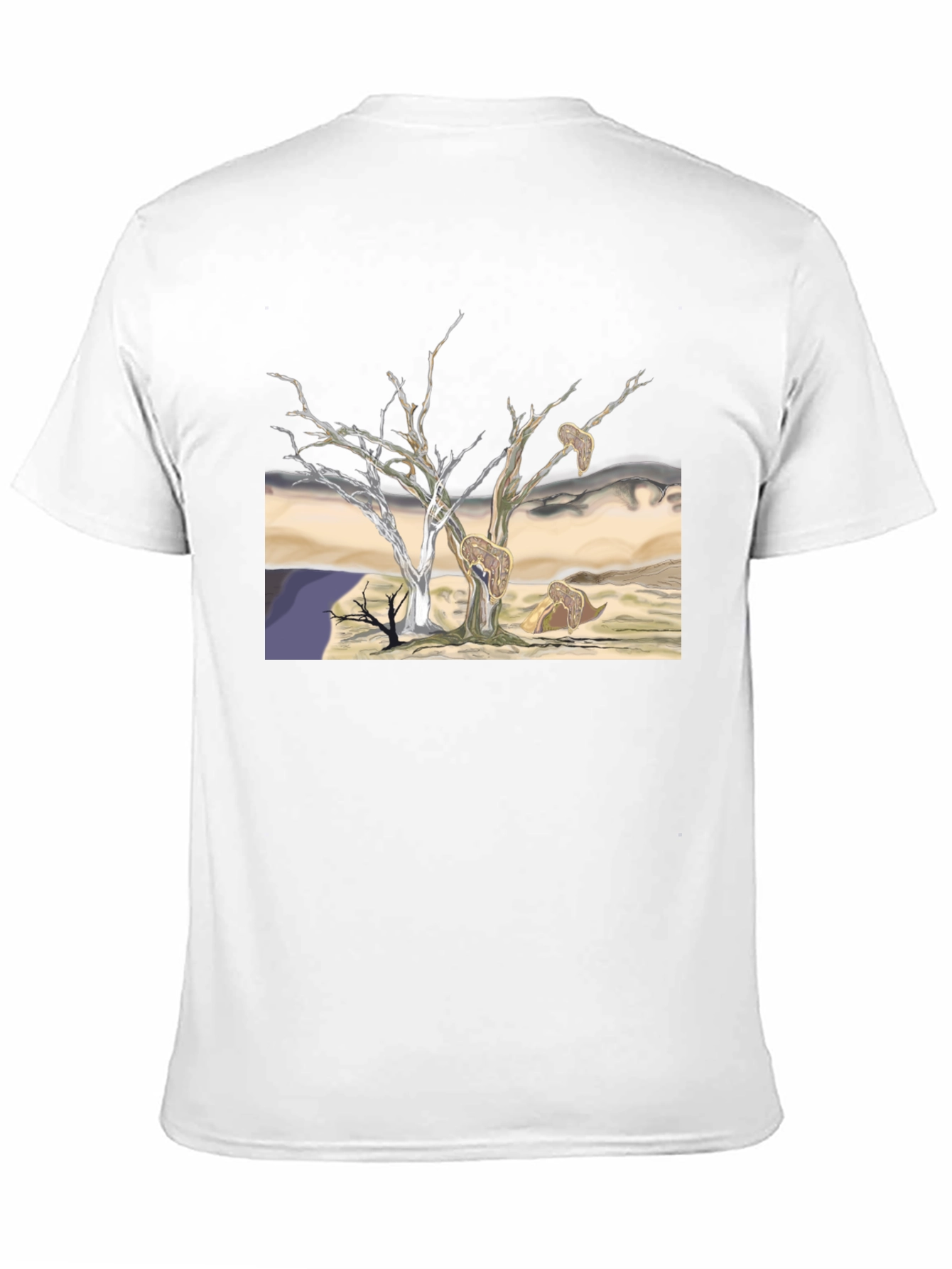 Black Unique Graphic Tee - Surreal Desert Landscape view 11
