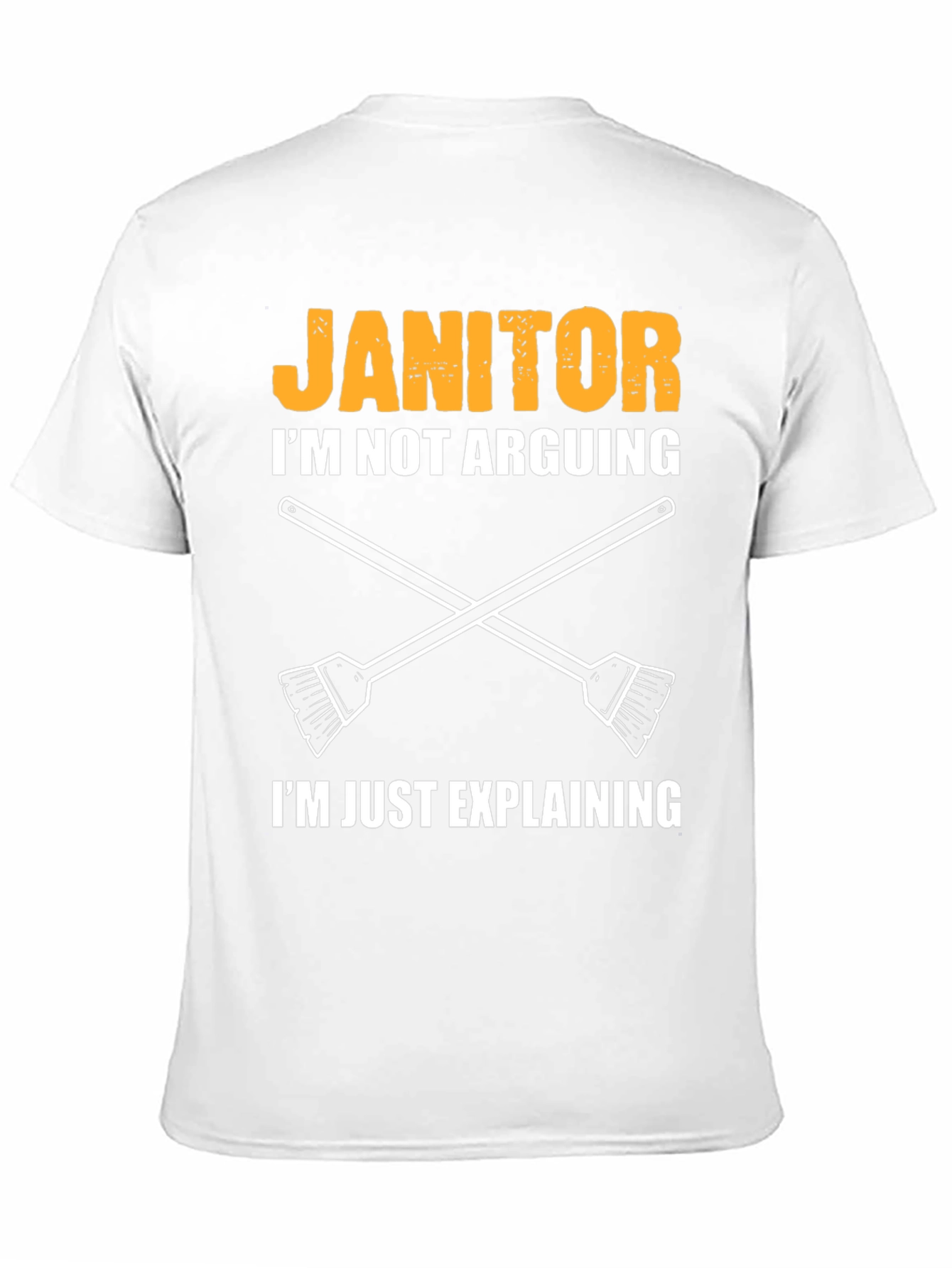 Black Janitor Explaining T-Shirt - Funny Cleaning Crew Apparel view 11