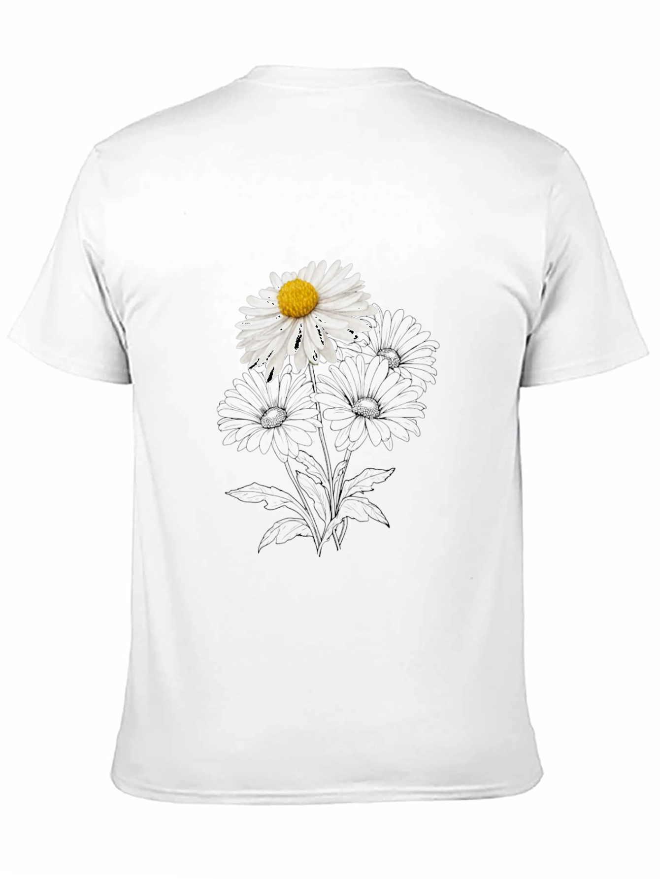 Black Daisy Graphic Black T-Shirt - Stylish Casual Wear view 11