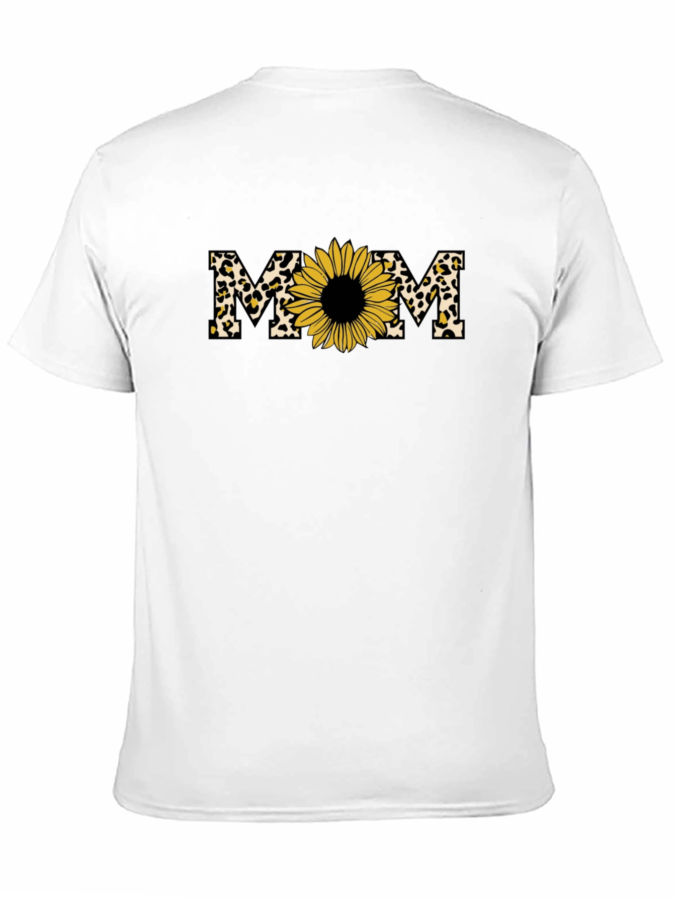 Black Mom Sunflower Leopard Print T-Shirt view 11