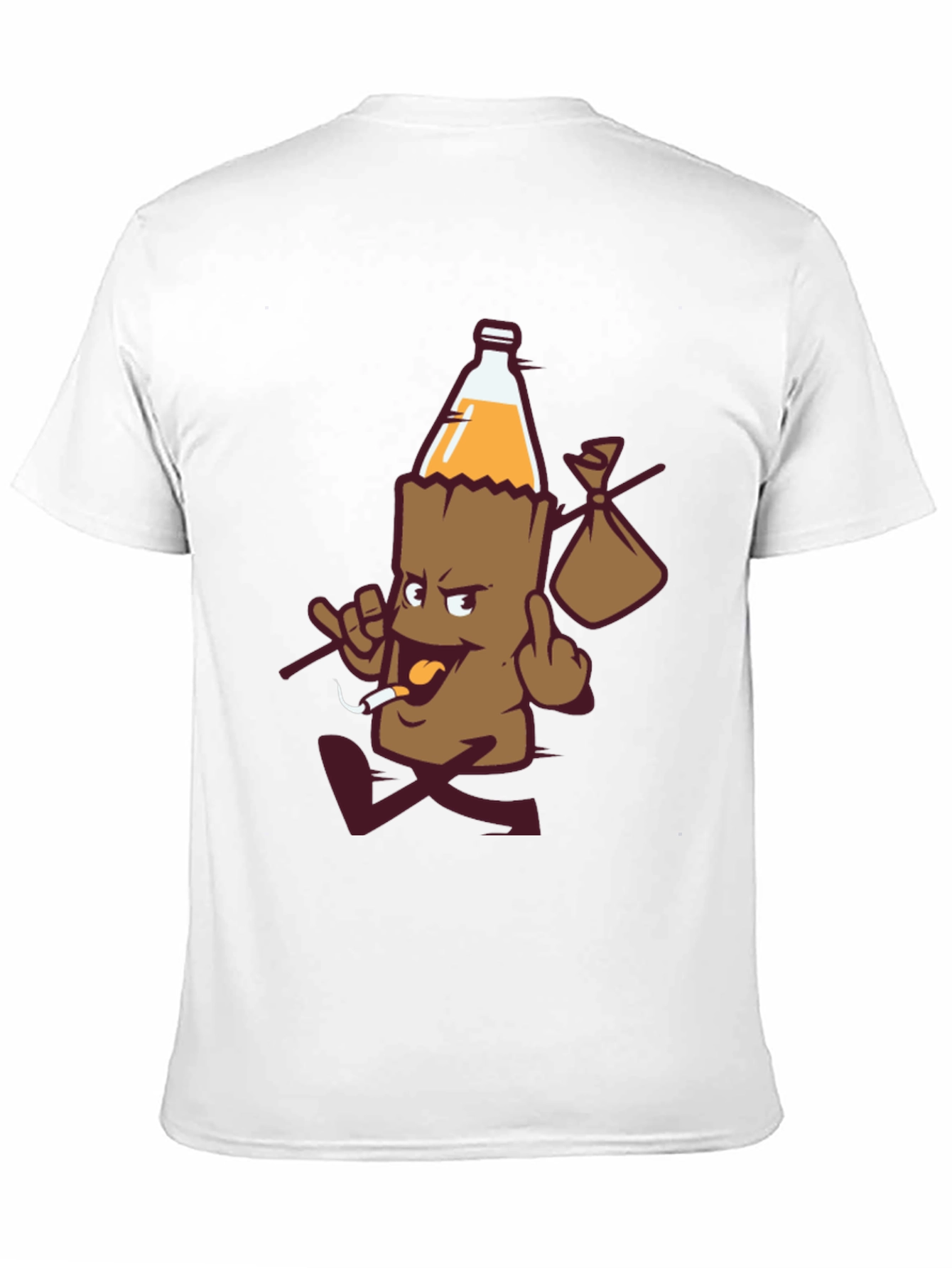Black Novelty Cartoon Beer Bottle T-Shirt view 11