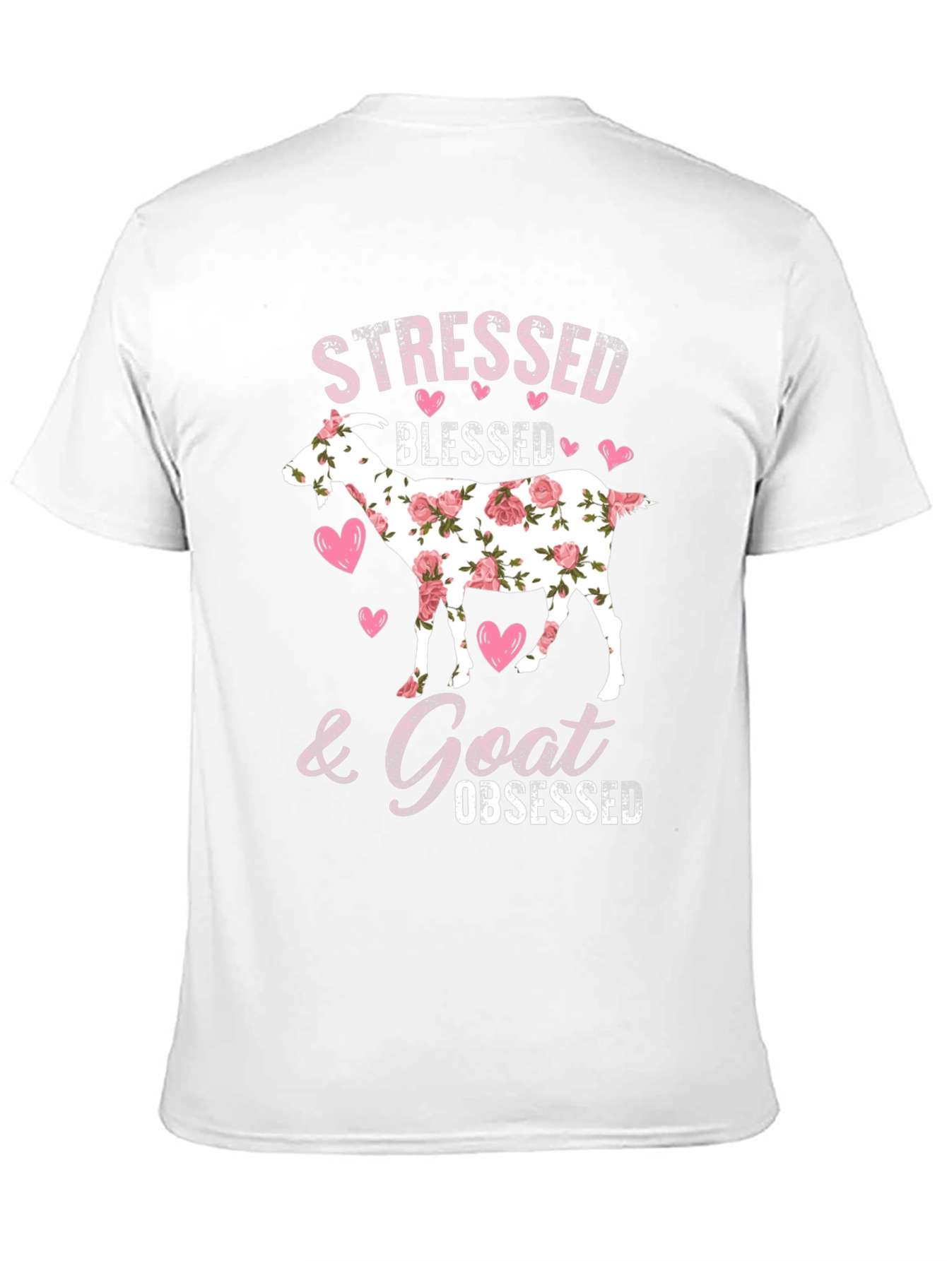 Black Stressed Blessed Goat Obsessed T-Shirt view 11