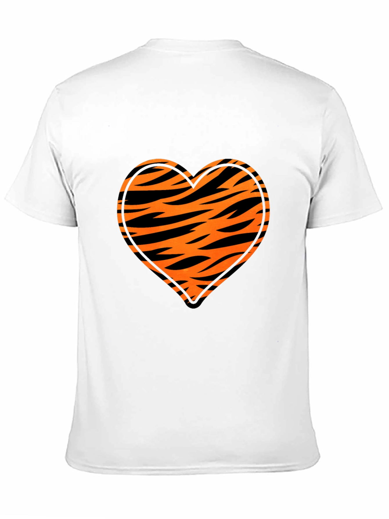 Black Tiger Stripe Heart Graphic Black T-Shirt view 11