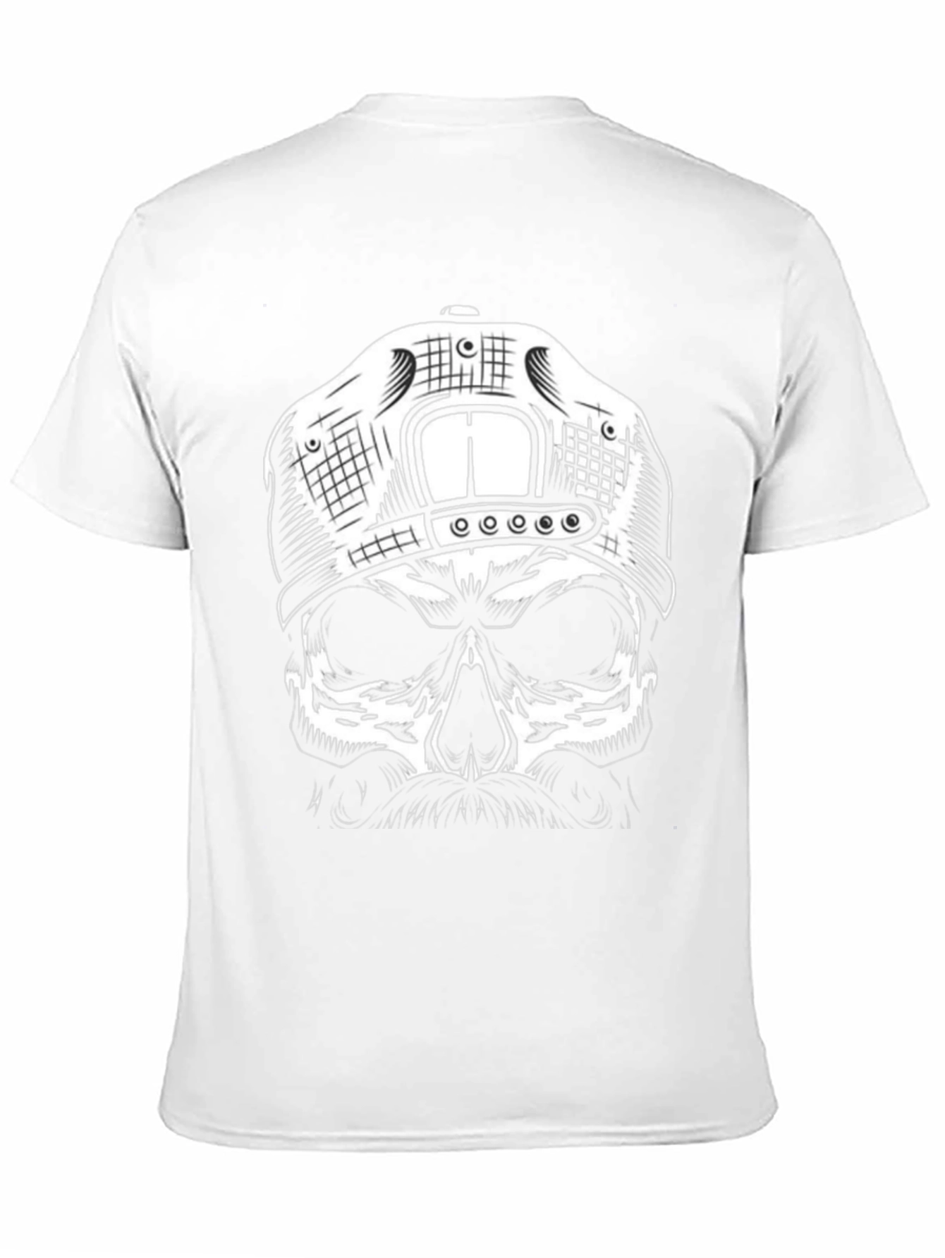 Black Skull with Cap Graphic T-Shirt - Black view 11