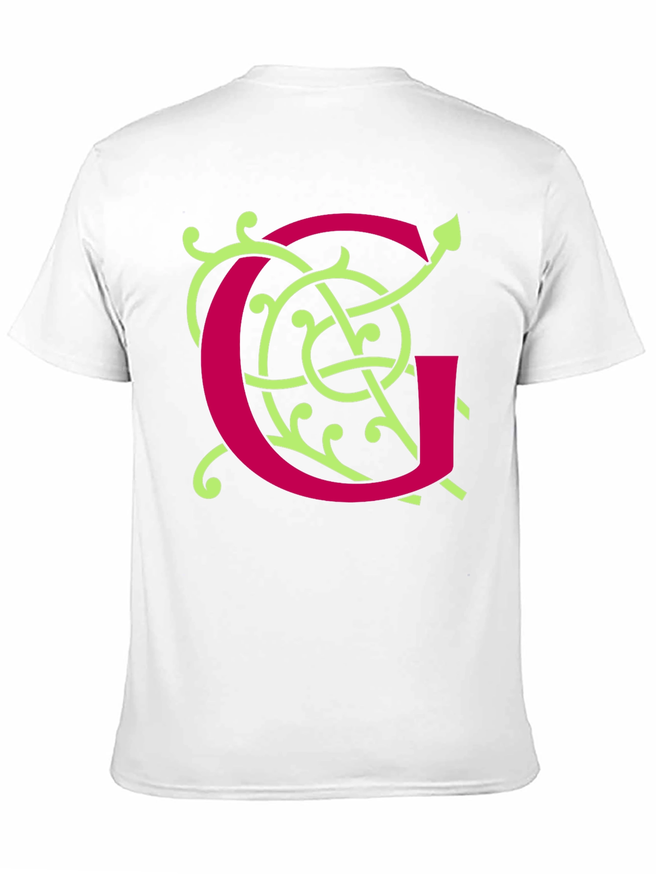 Black Ornamental Initial 'G' Black T-Shirt view 11