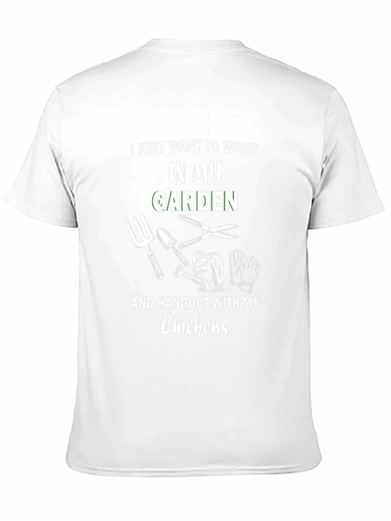 Black Gardening T-Shirt: Work in My Garden & Hangout with Chickens view 11