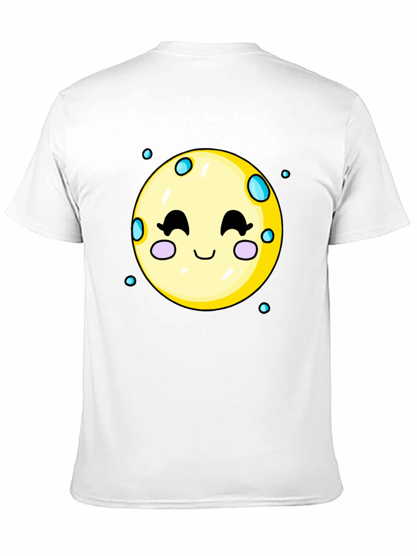 Black Cute Moon Graphic Tee - Black Cotton T-Shirt view 11
