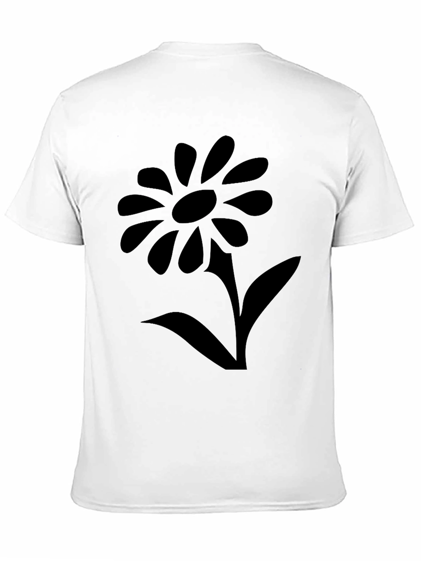 Black Black T-Shirt with Flower Graphic view 11