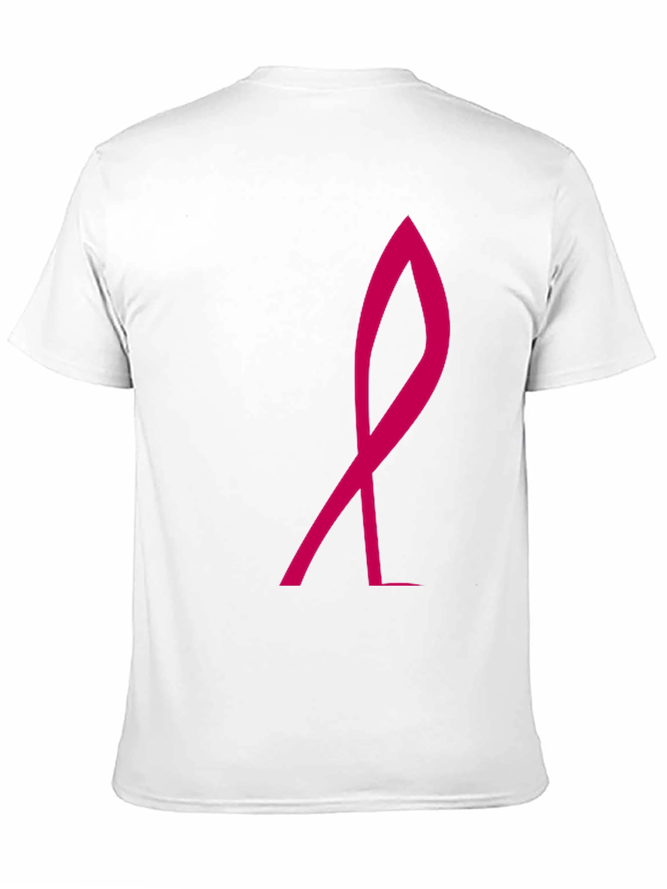 Black Stylish Black Tee with Pink Ribbon Graphic view 11