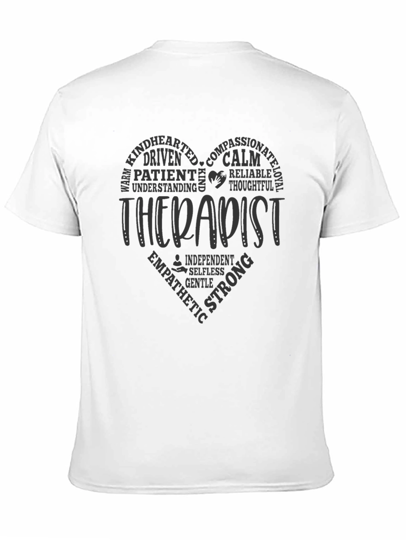 Black Therapist Heart Word T-Shirt - Unisex view 11