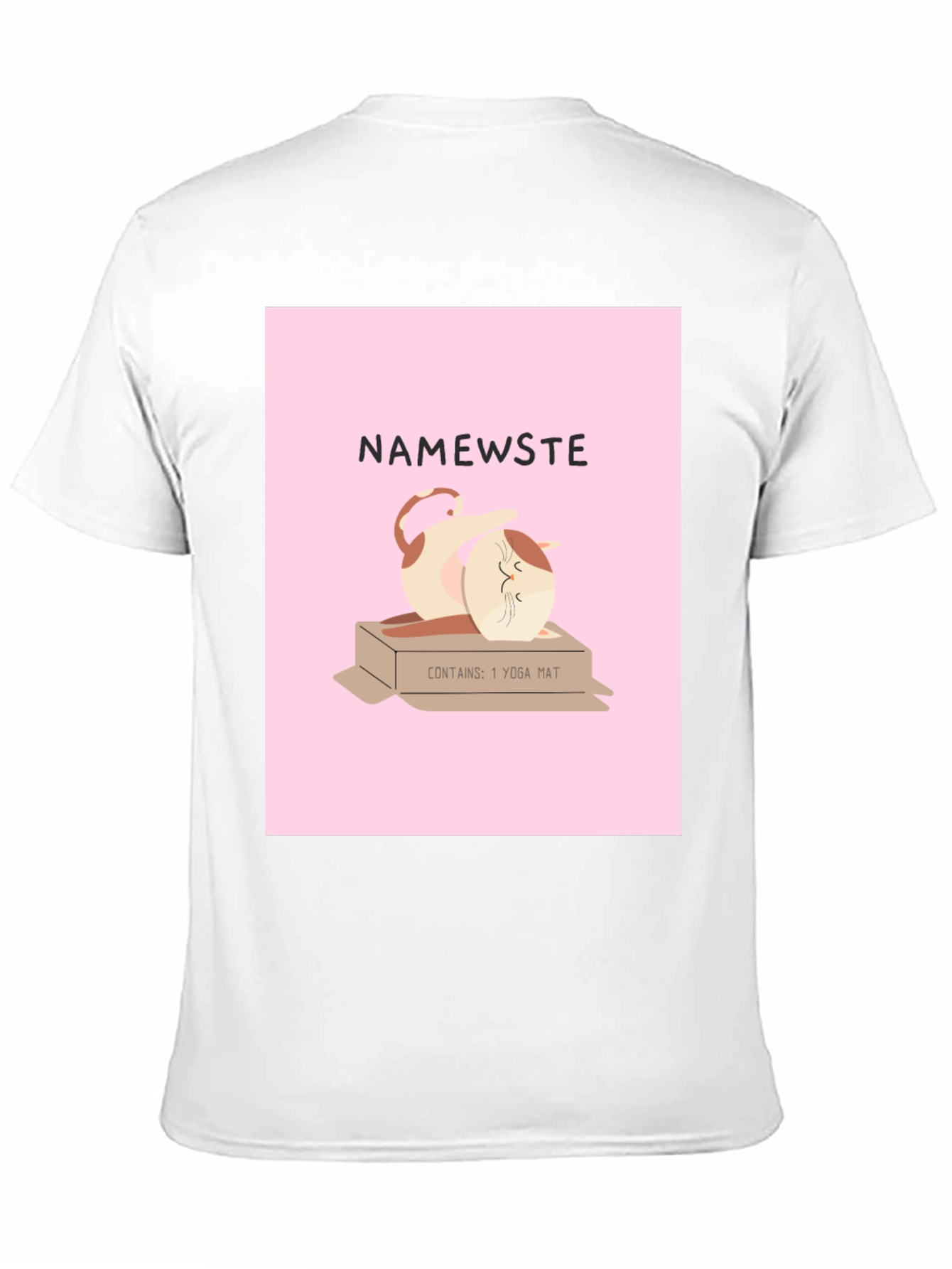 Black Namewste Cat Yoga T-Shirt view 11