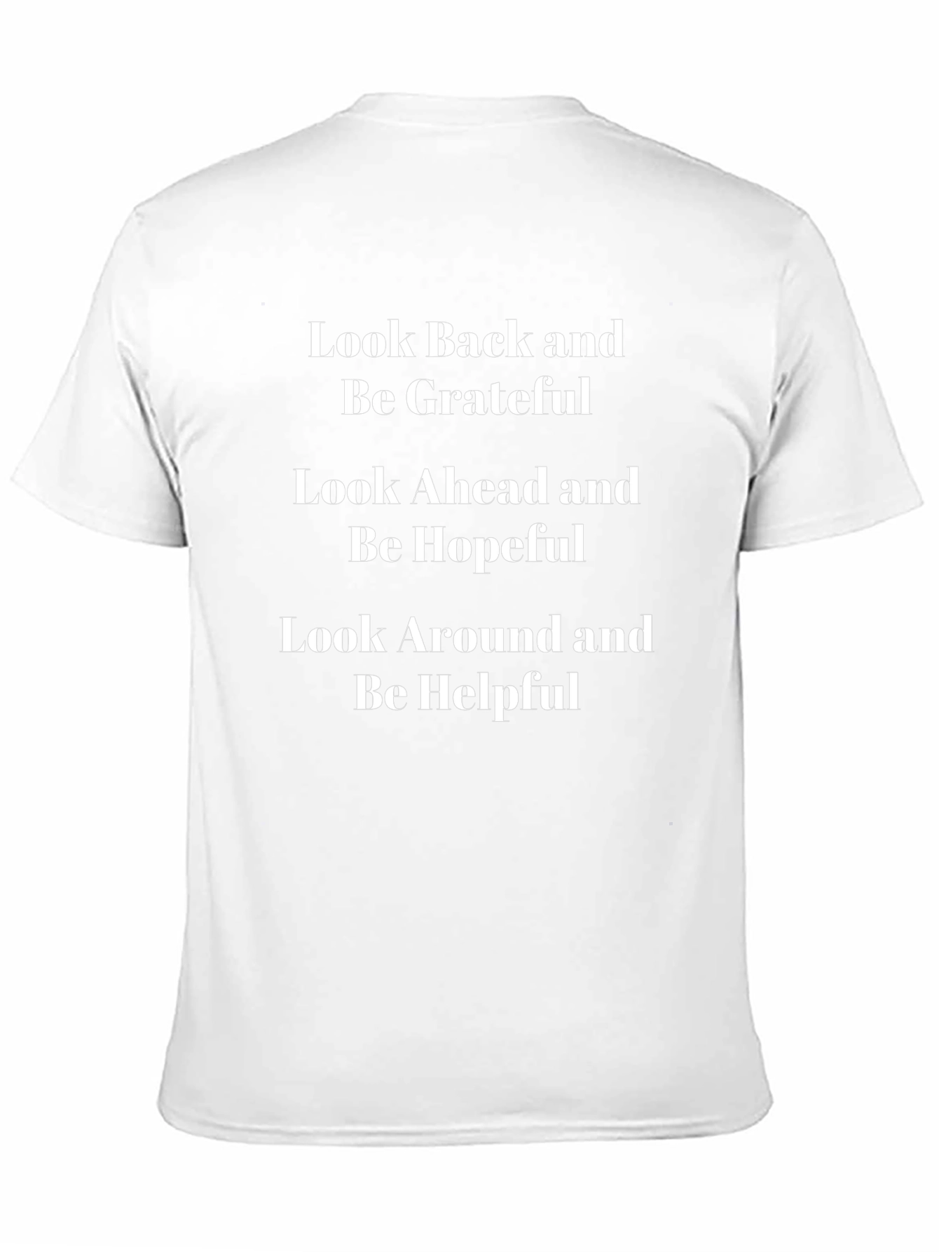 Black Inspirational Graphic Tee: Look Back, Ahead, Around view 11