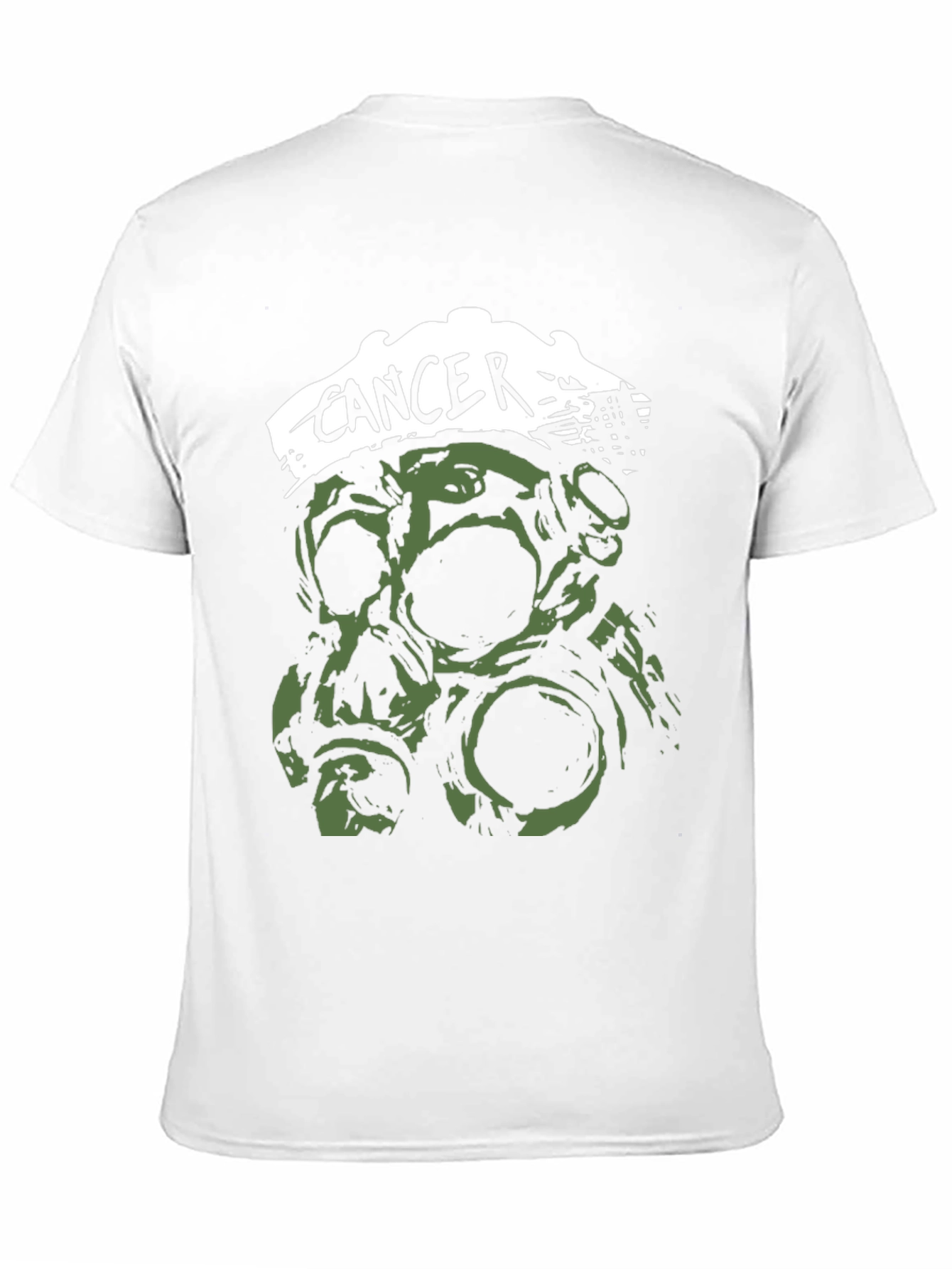 Black Cancer Band T-Shirt - Skull & Gas Mask Graphic view 11