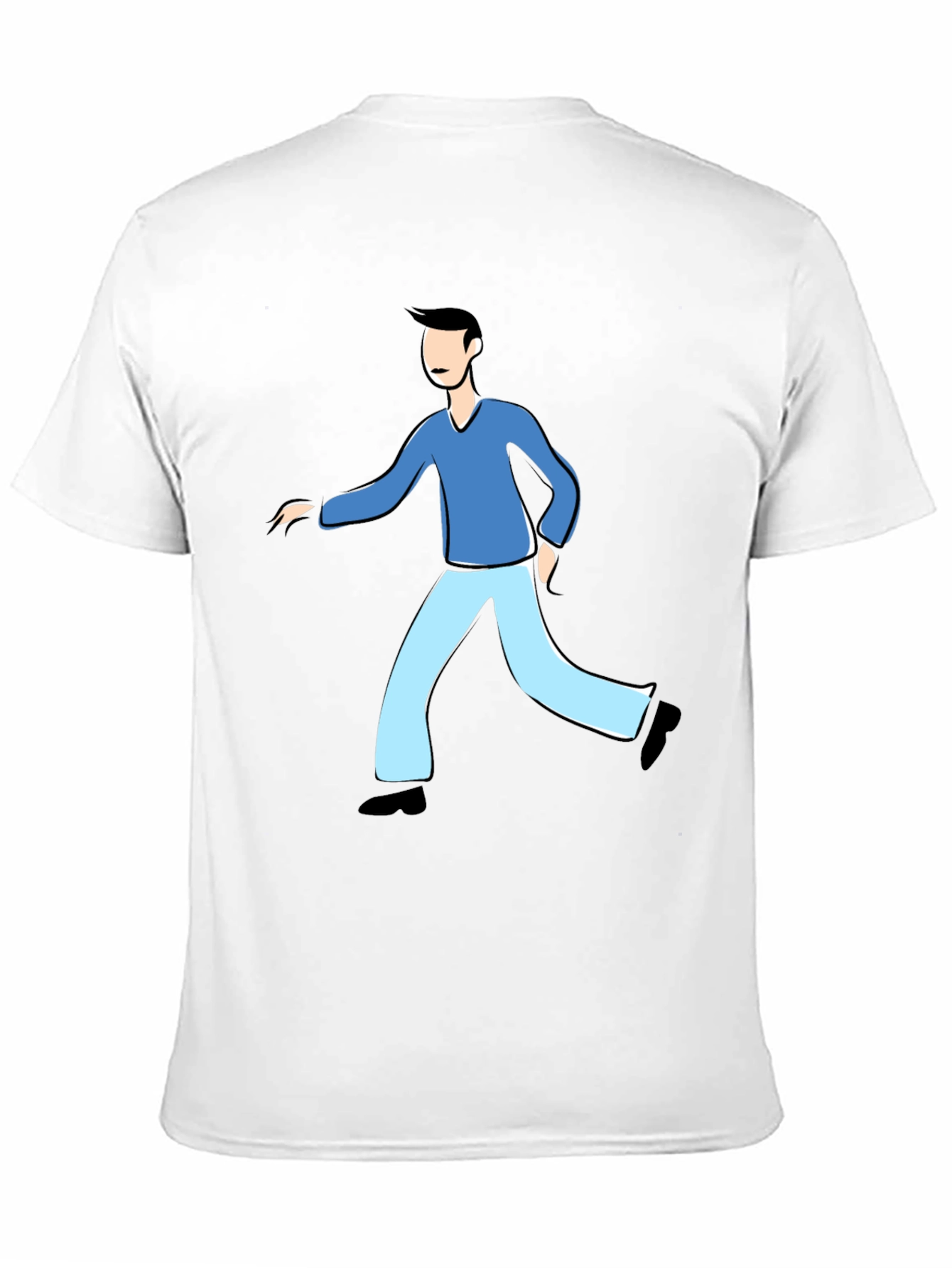 Black Black Cartoon Man T-Shirt view 11