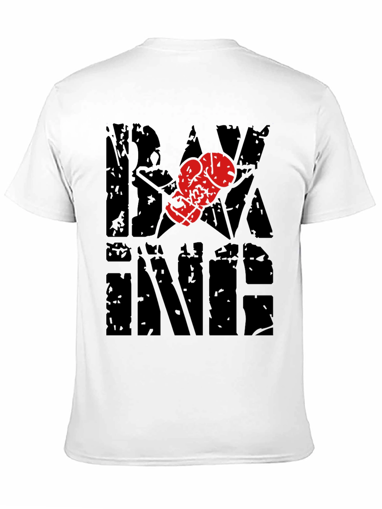 Black Boxing T-Shirt with Glove Graphic view 11