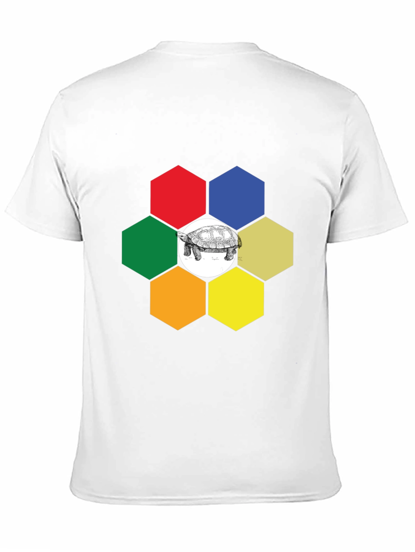 Black Hexagon Turtle Graphic Tee - Unique Design view 11