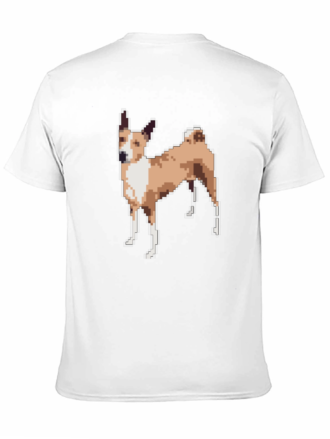 Black Pixelated Dog Graphic Tee - Black Unisex T-Shirt view 11