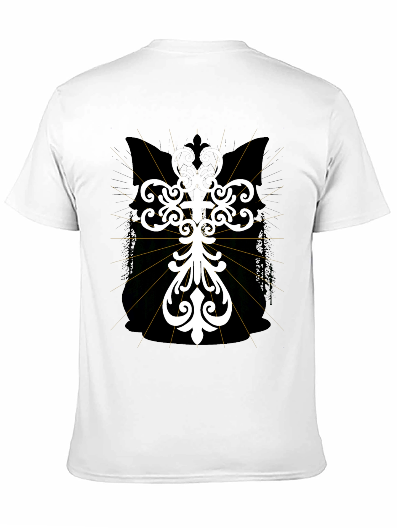 Black Ornate Cross Graphic T-Shirt - Black view 11
