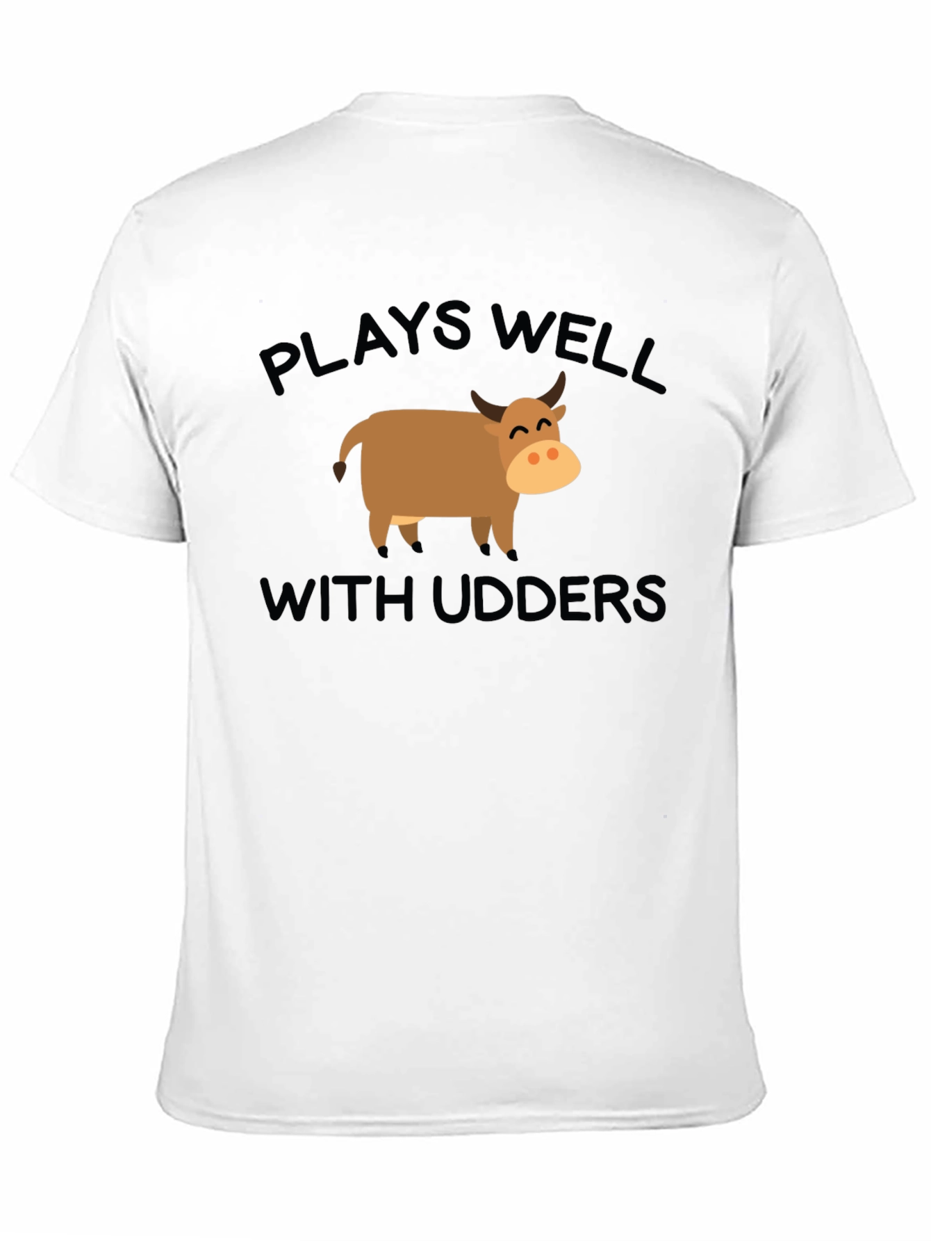 Black Plays Well With Udders T-Shirt - Funny Cow Lover Tee view 11