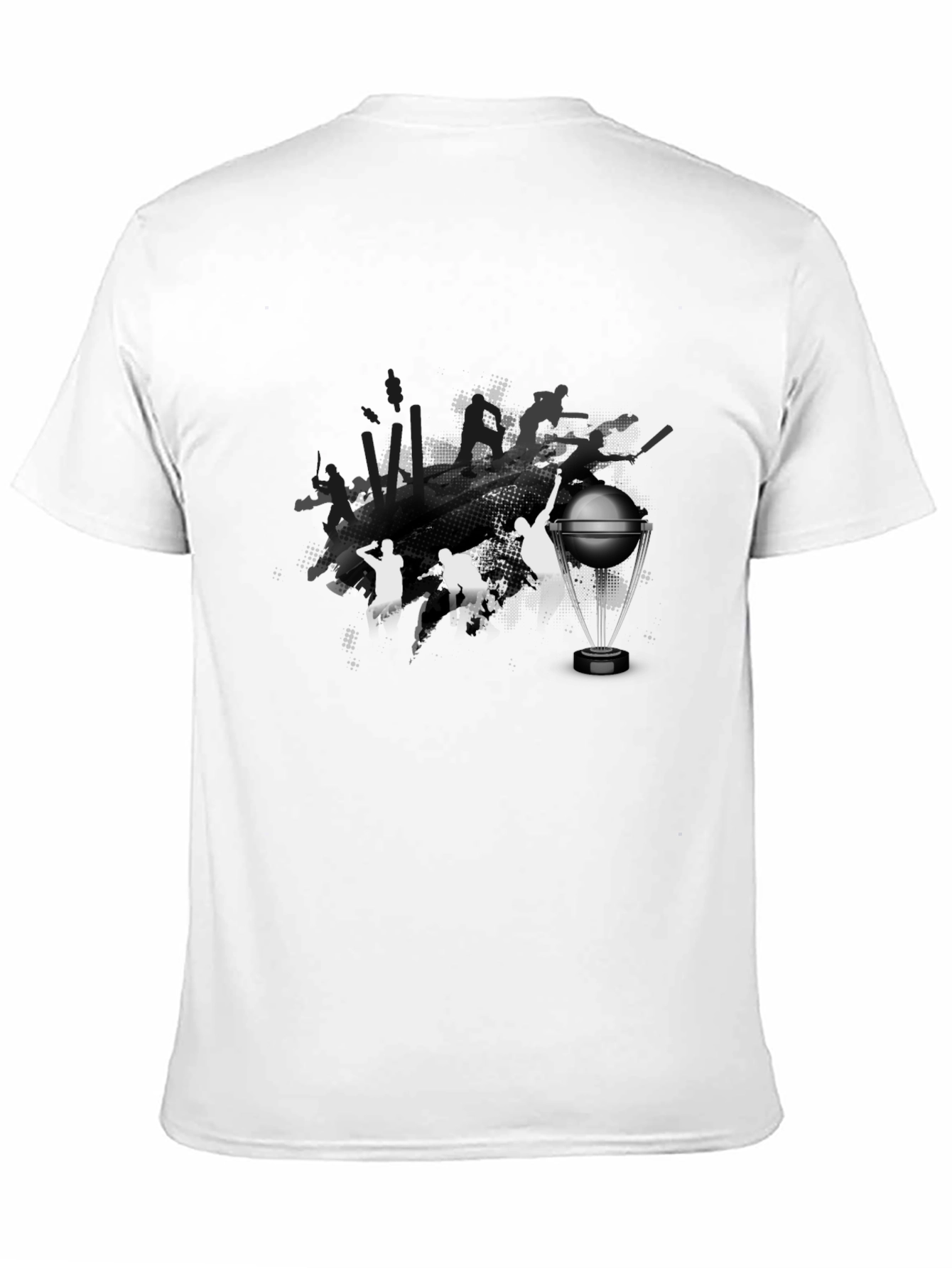 Black Cricket World Cup Graphic Tee - Black Cotton T-Shirt view 11