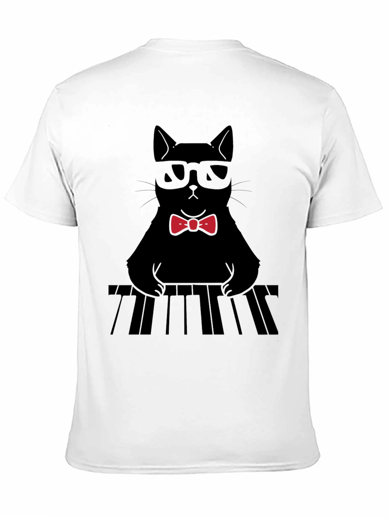 Black Cool Cat Musician T-Shirt view 11