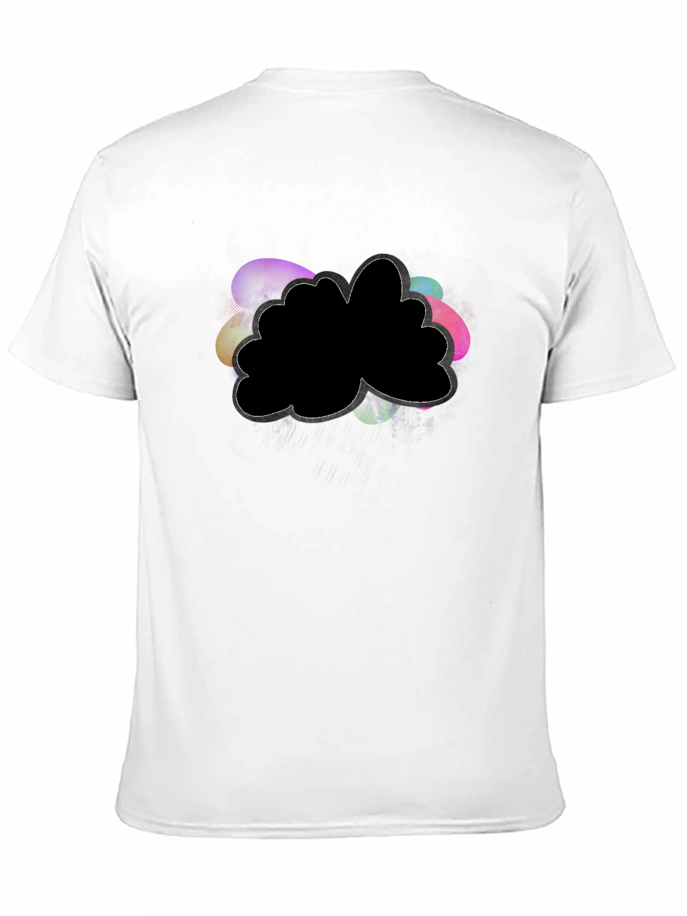 Black Unique Graphic Tee - Abstract Cloud Design view 11