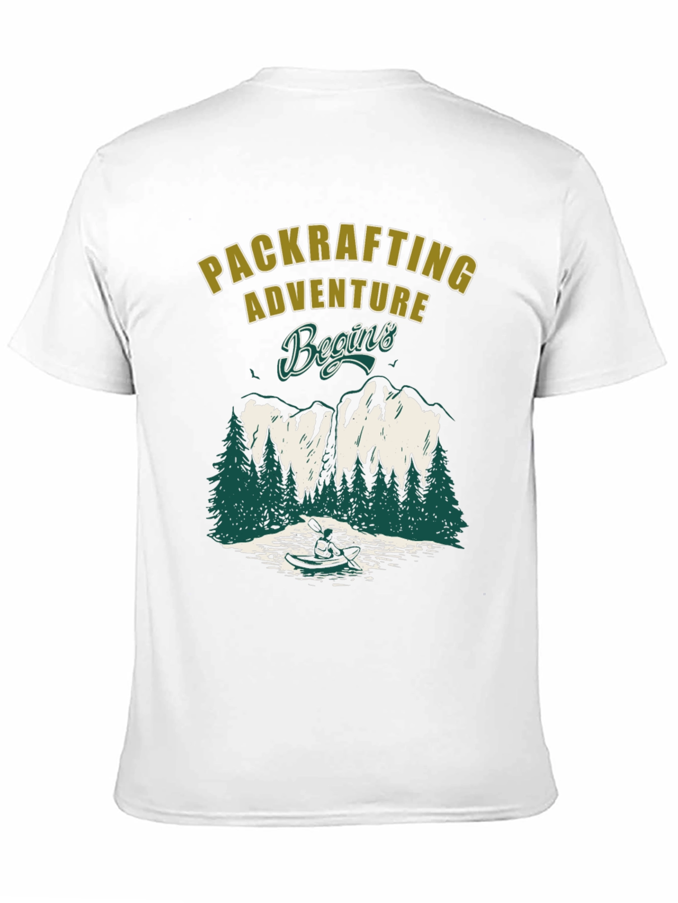 Black Packrafting Adventure Begins Black T-Shirt view 11