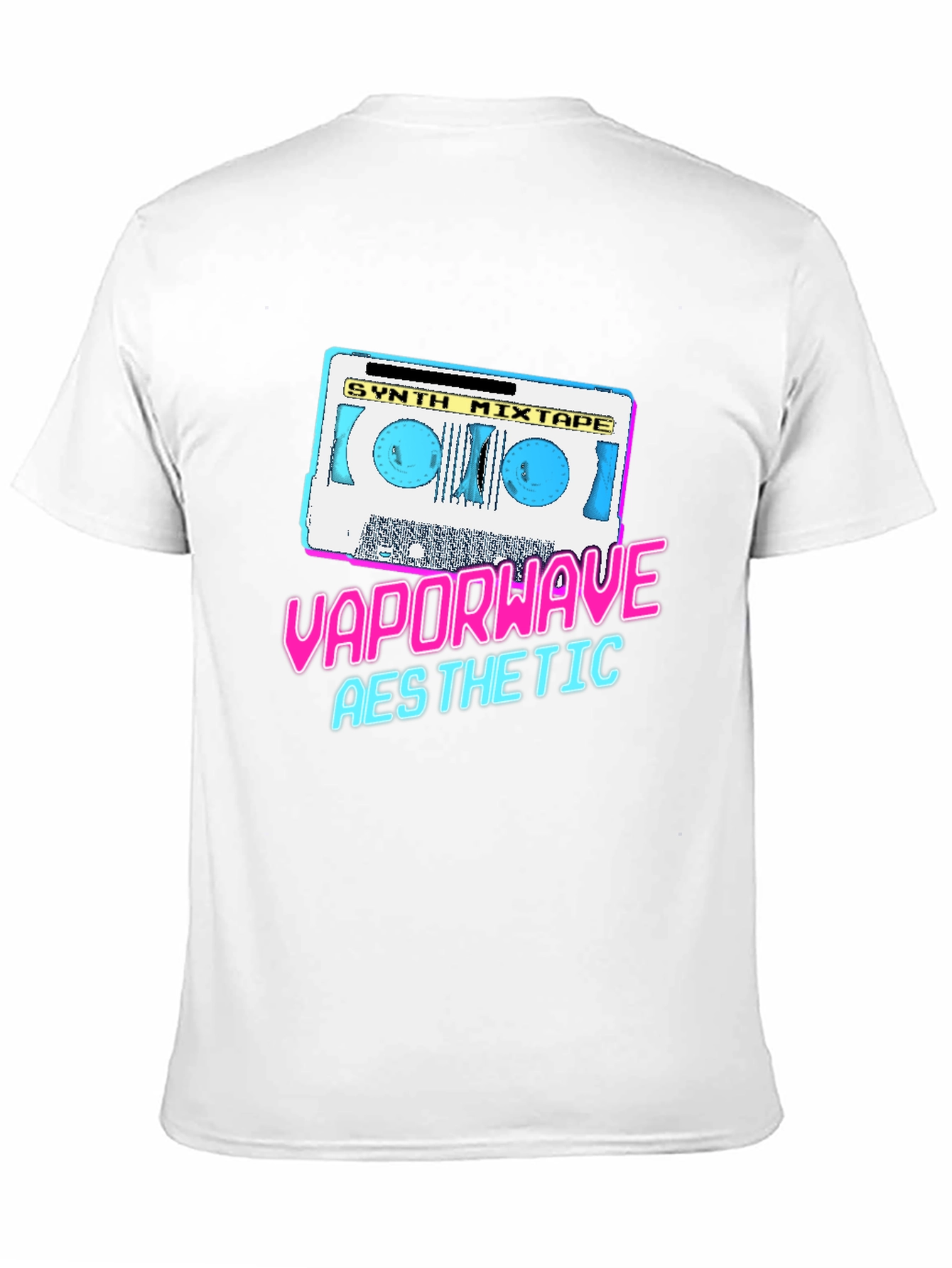 Black Vaporwave Aesthetic Synth Mixtape T-Shirt view 11