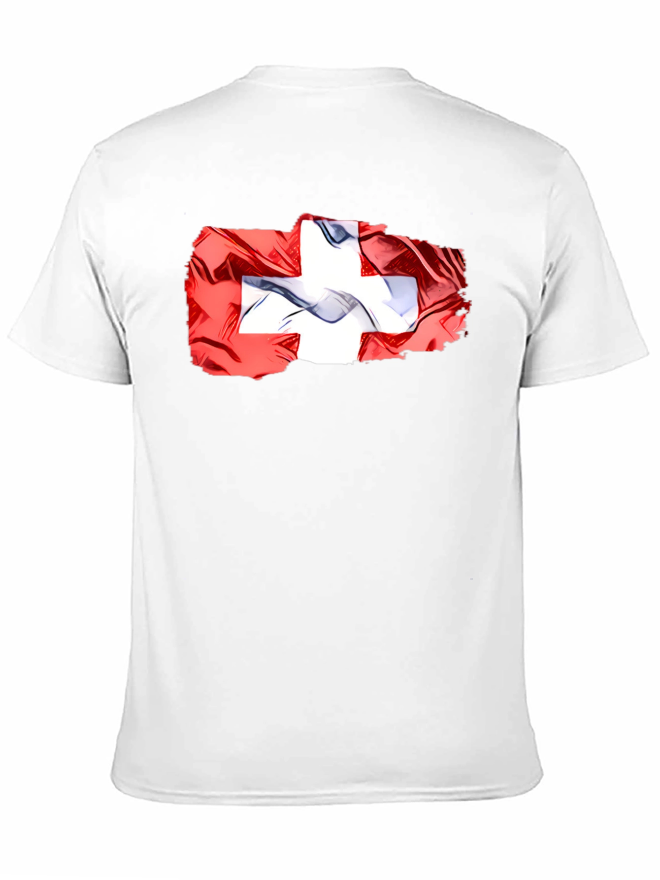 Black Swiss Flag Graphic Tee - Black Casual T-Shirt view 11