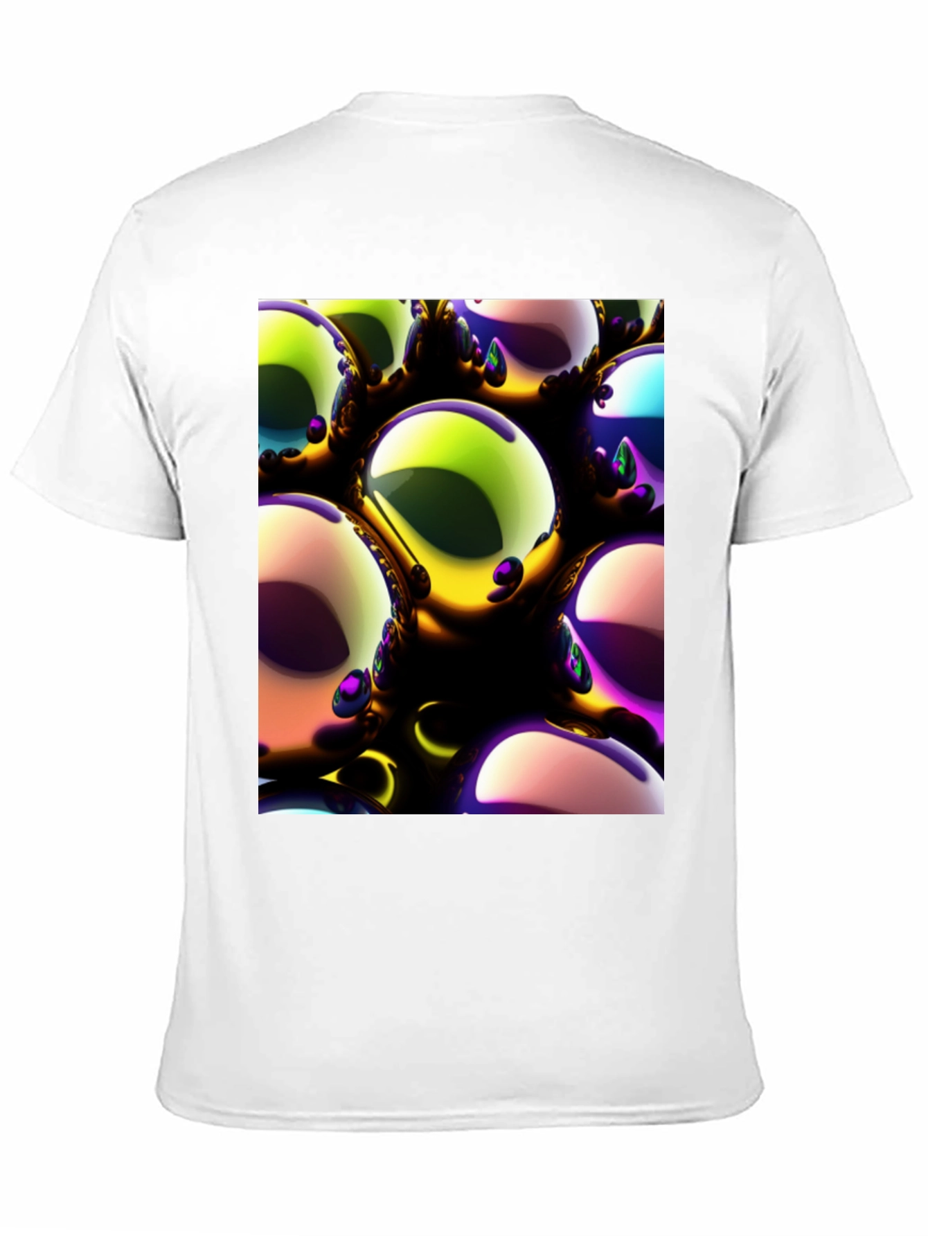 Black Abstract Spheres Graphic Tee view 11