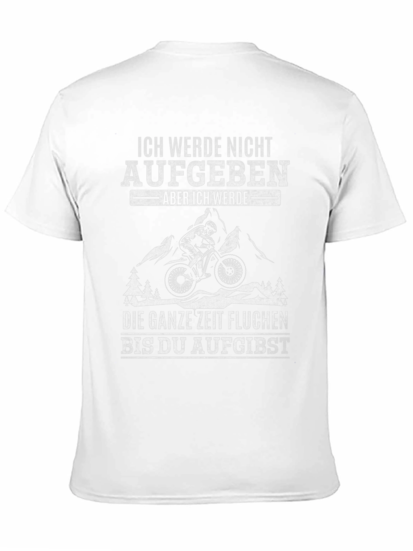 Black Funny Mountain Biking T-Shirt - 'I Will Not Give Up' view 11