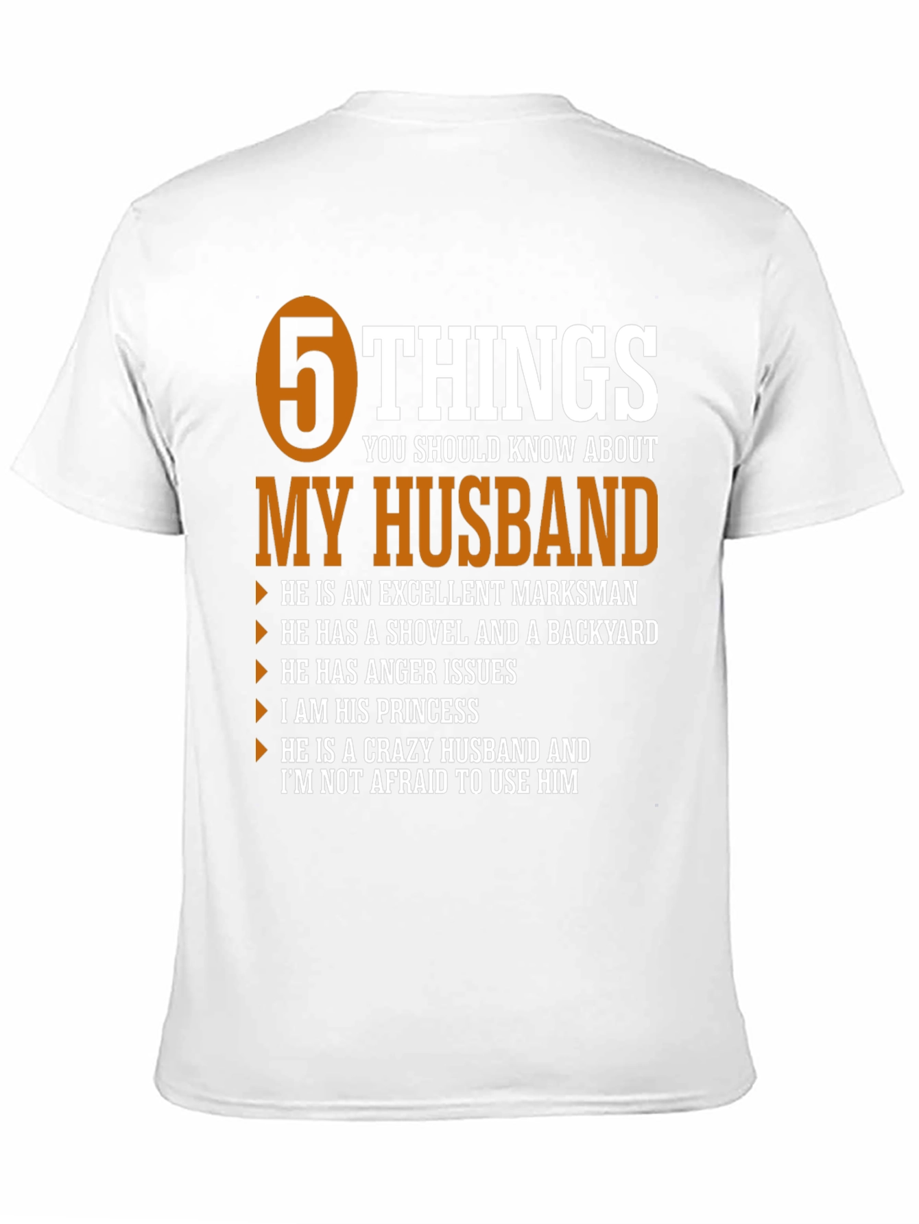 Black 5 Things My Husband T-Shirt view 11