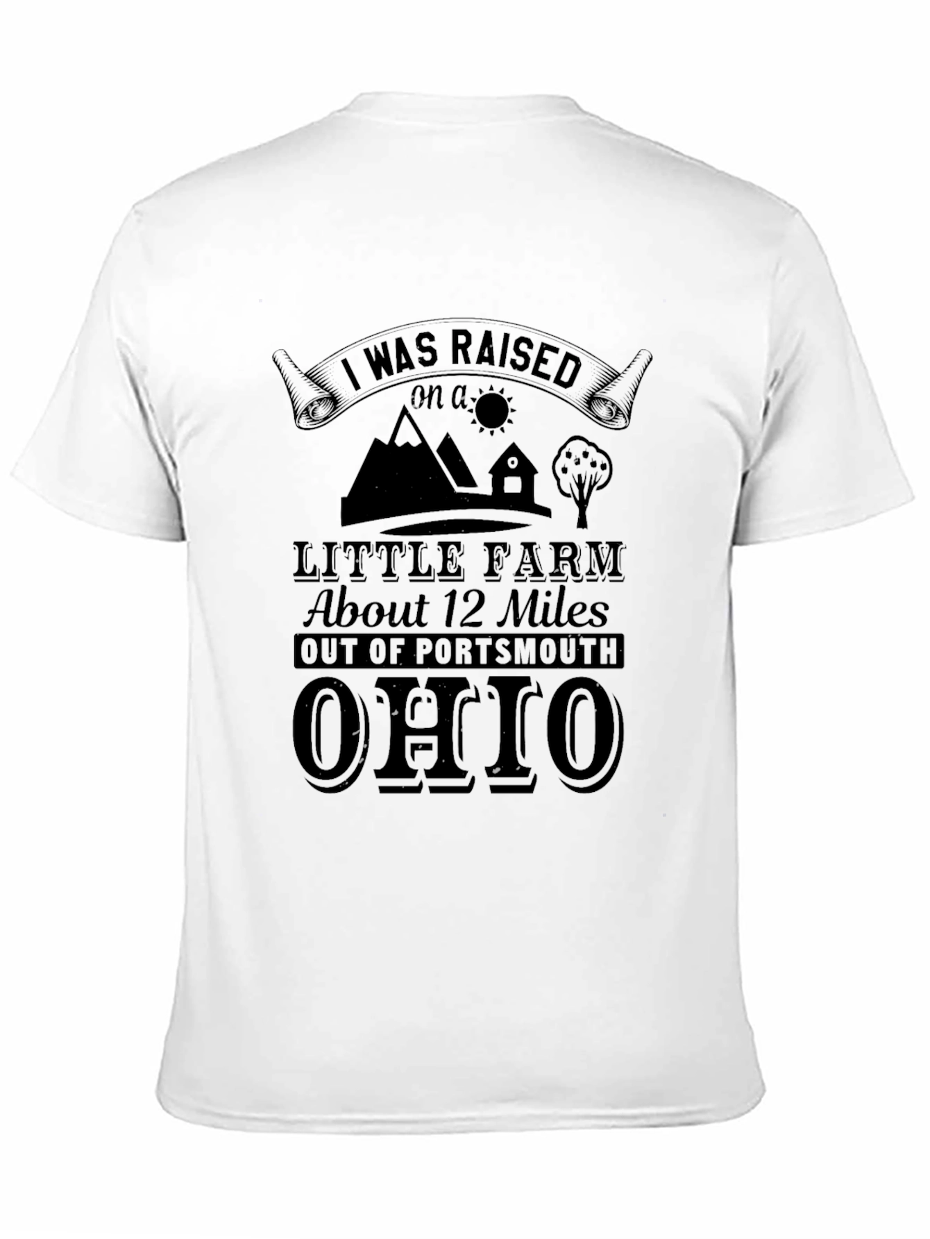 Black Raised on a Little Farm T-Shirt view 11