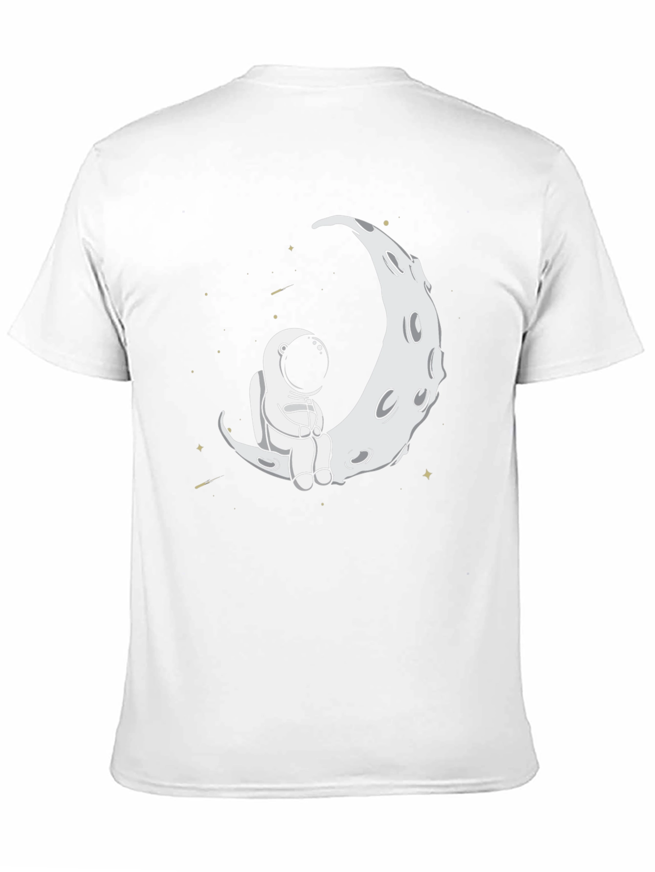 Black Astronaut Moon Graphic Tee - Black Casual Shirt view 11