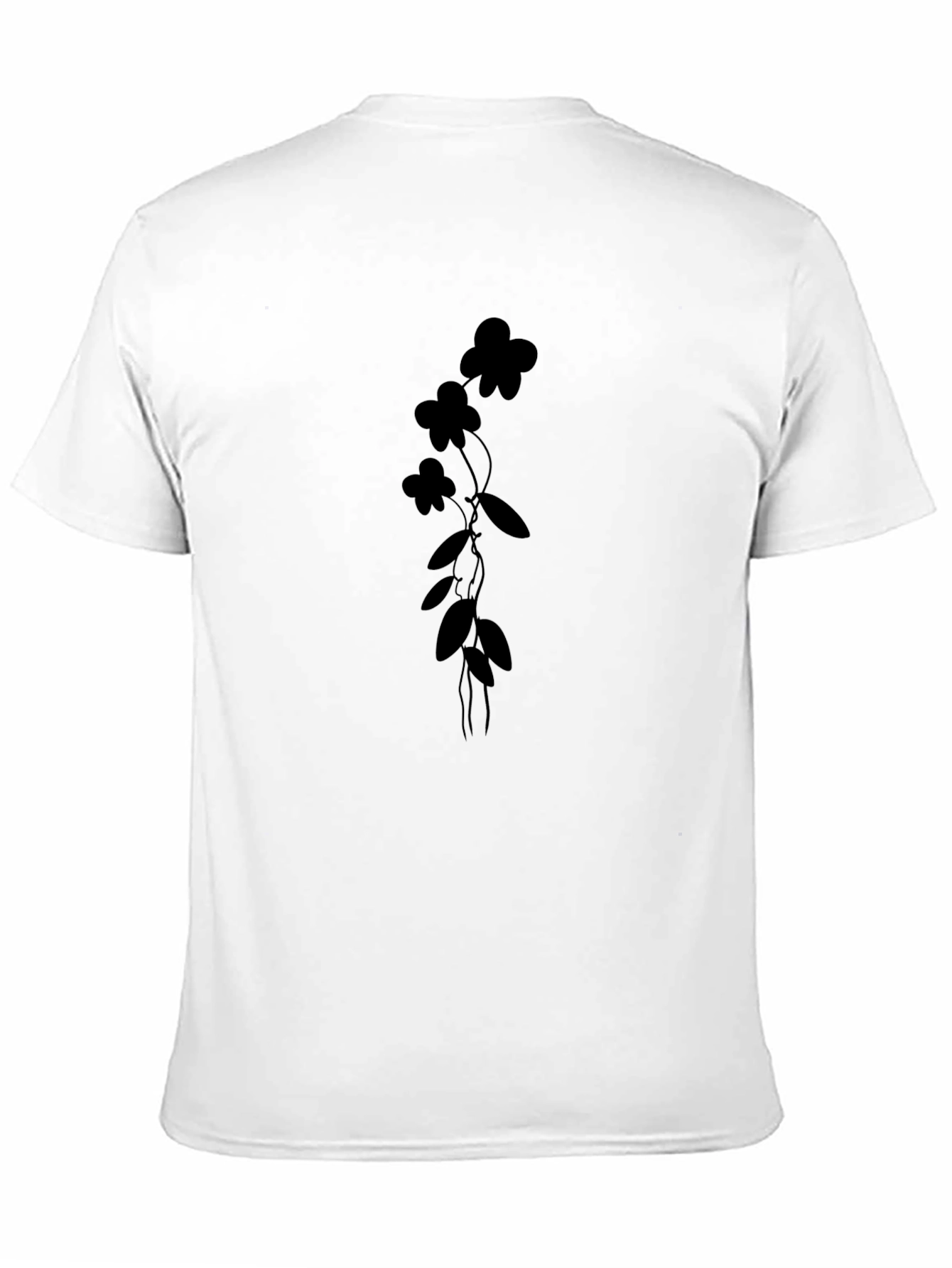 Black Floral Vine Graphic Tee - Modern Style - 11