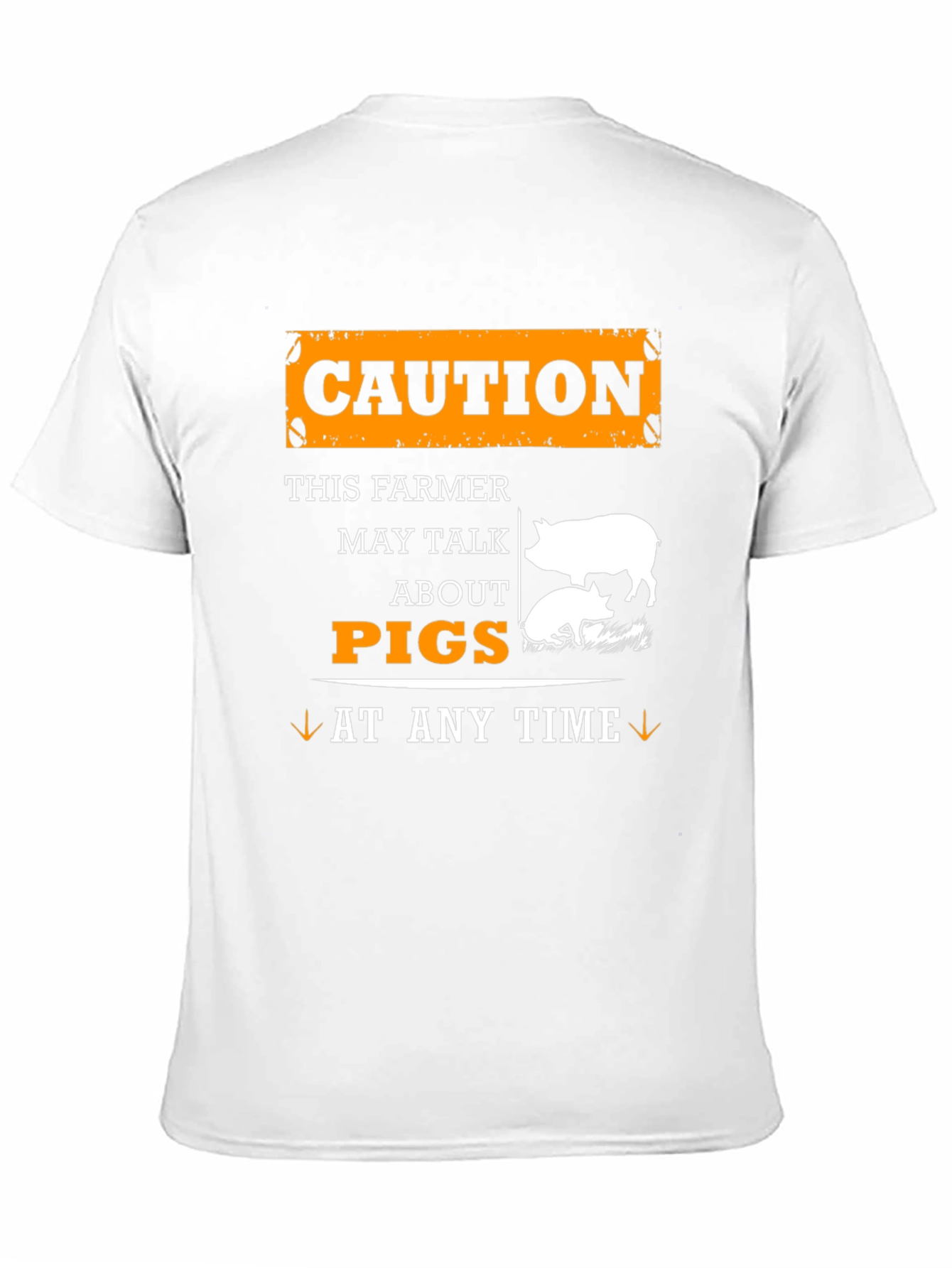 Black Caution Farmer May Talk About Pigs T-Shirt view 11