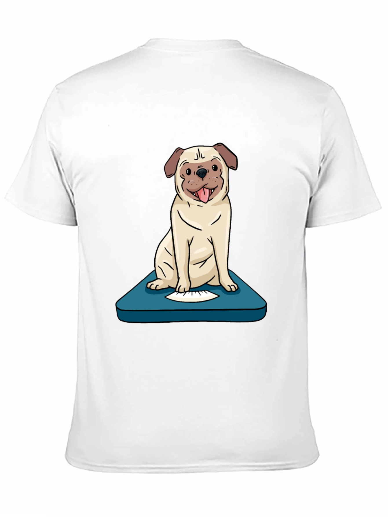Black Pug on Scale Graphic Tee - Weighty Humor T-Shirt view 11