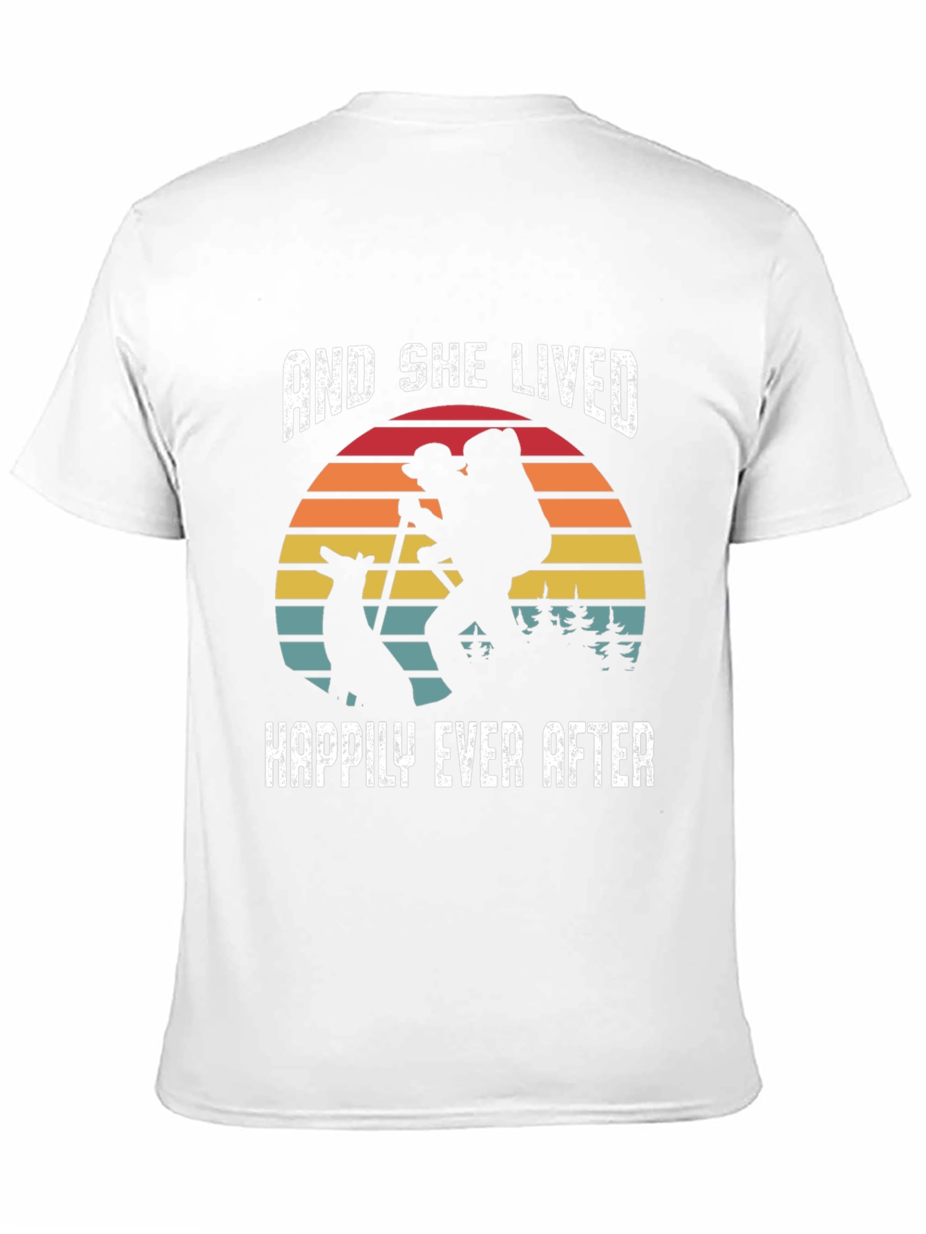 Black She Lived Happily Ever After Hiking T-Shirt view 11