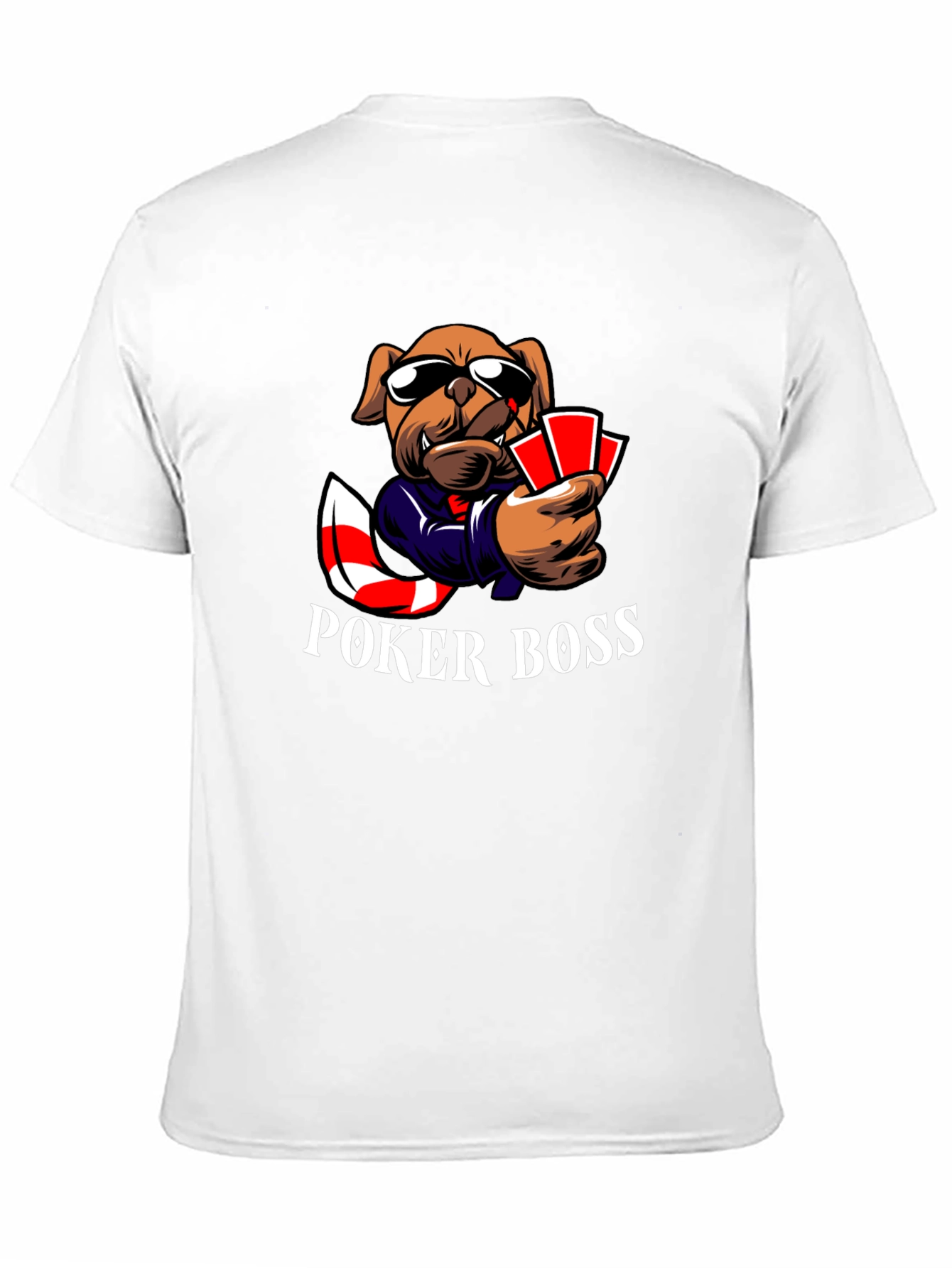 Black Poker Boss Dog Graphic T-Shirt - Playful Design view 11