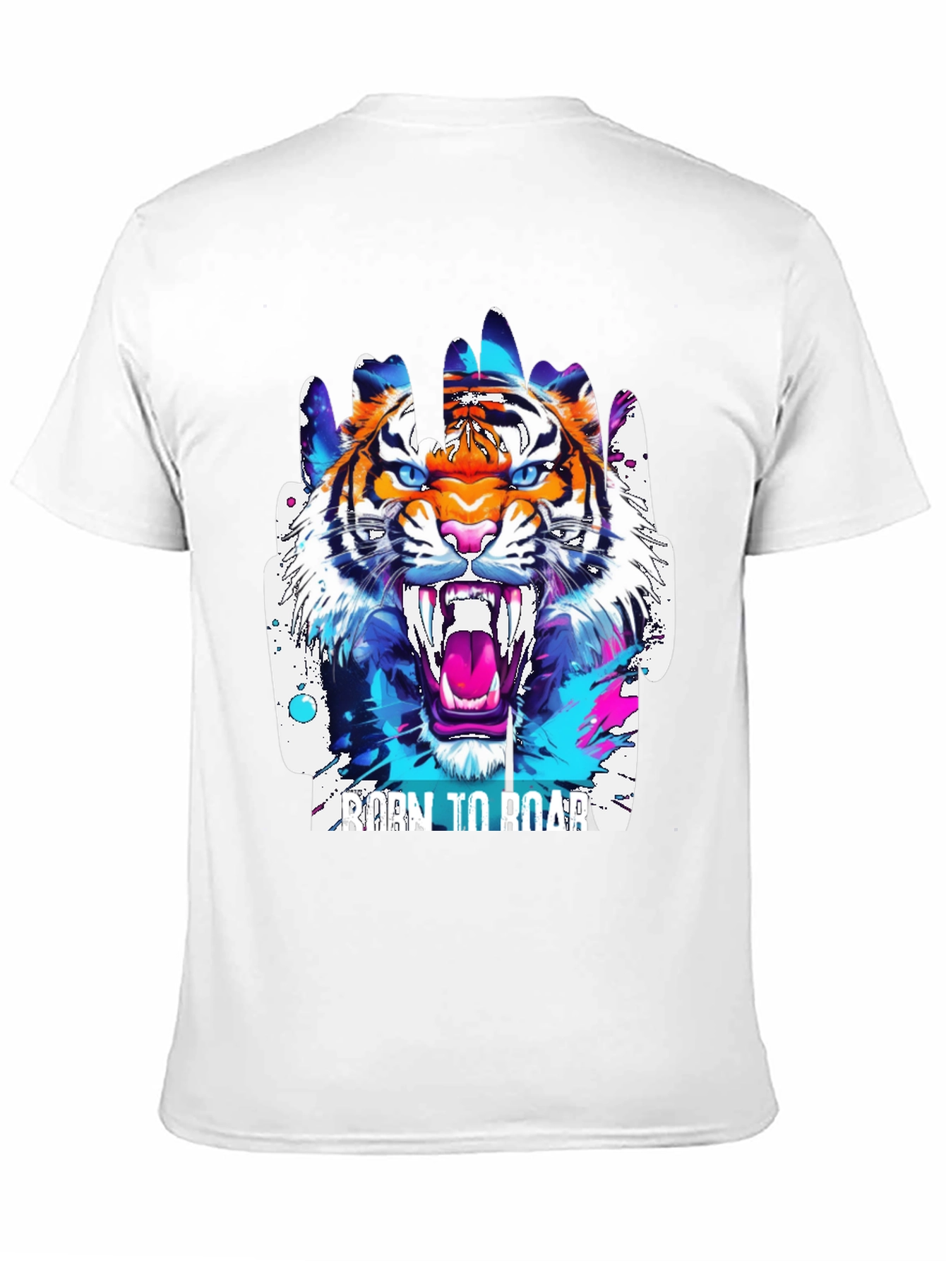 Black Roaring Tiger Graphic Tee - Men's Black T-Shirt view 11