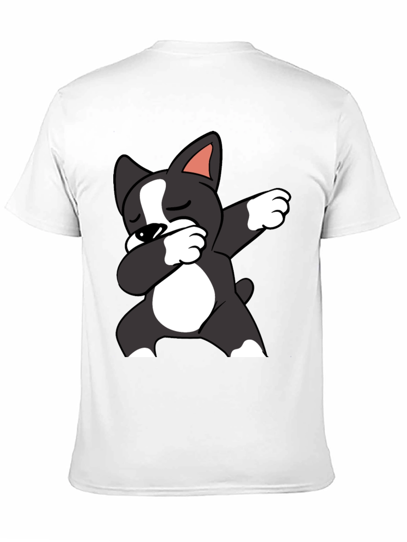Black Dabbing Dog Graphic Tee - Black Cotton T-Shirt view 11