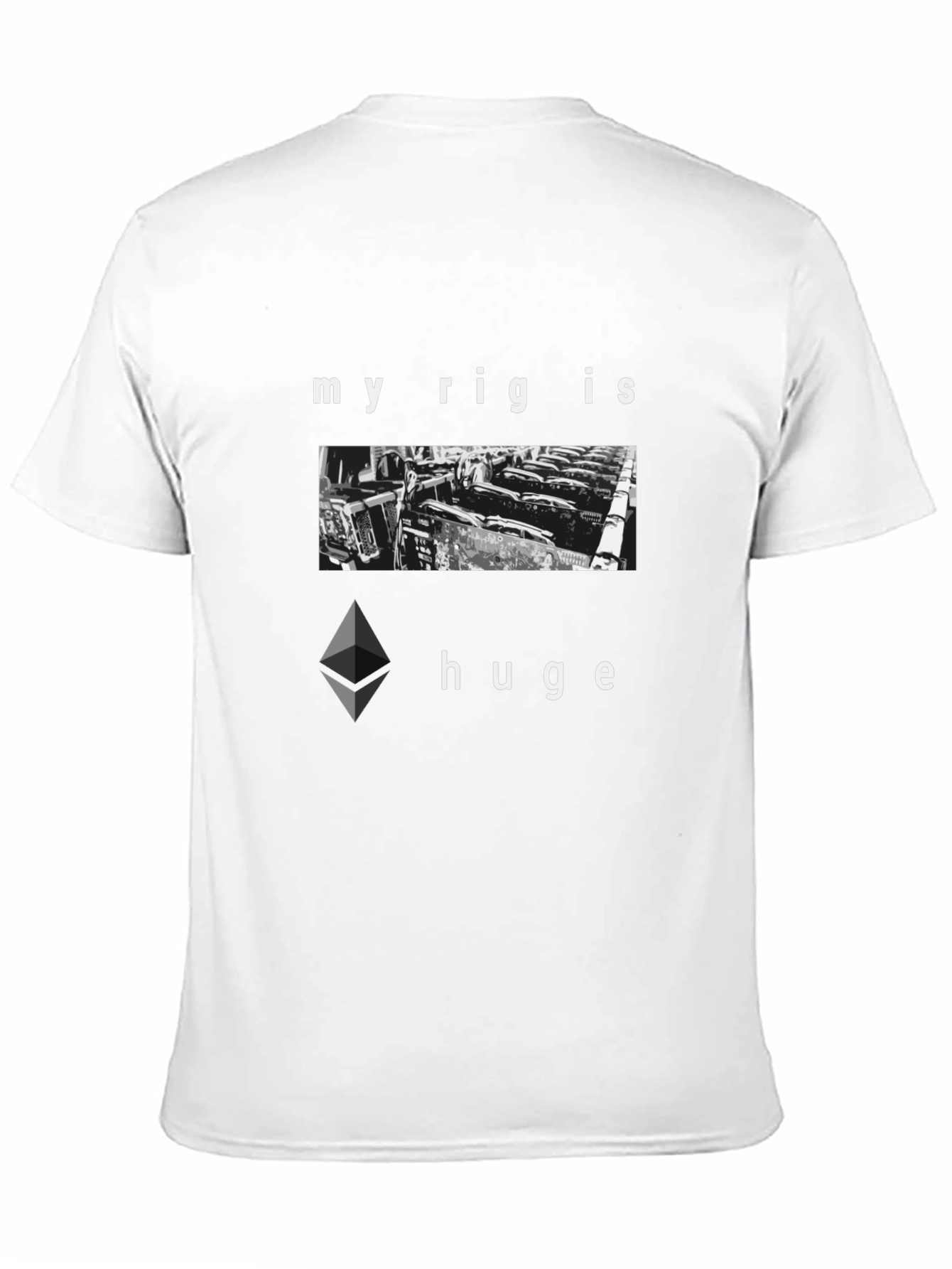 Black My Rig Is Huge T-Shirt Crypto Miner Ethereum Tee view 11