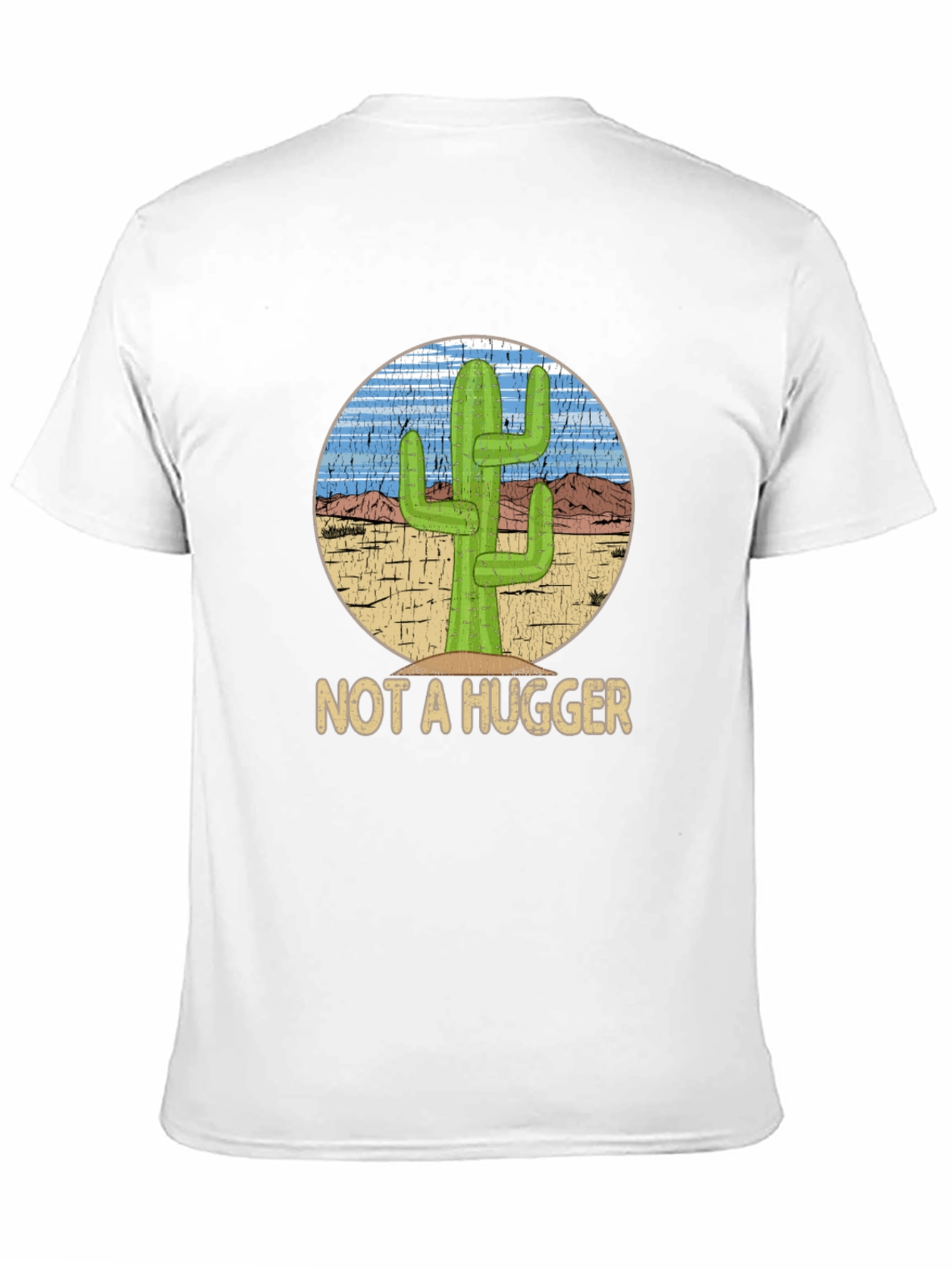 Black Not A Hugger Cactus Graphic T-Shirt - Funny Desert Tee view 11
