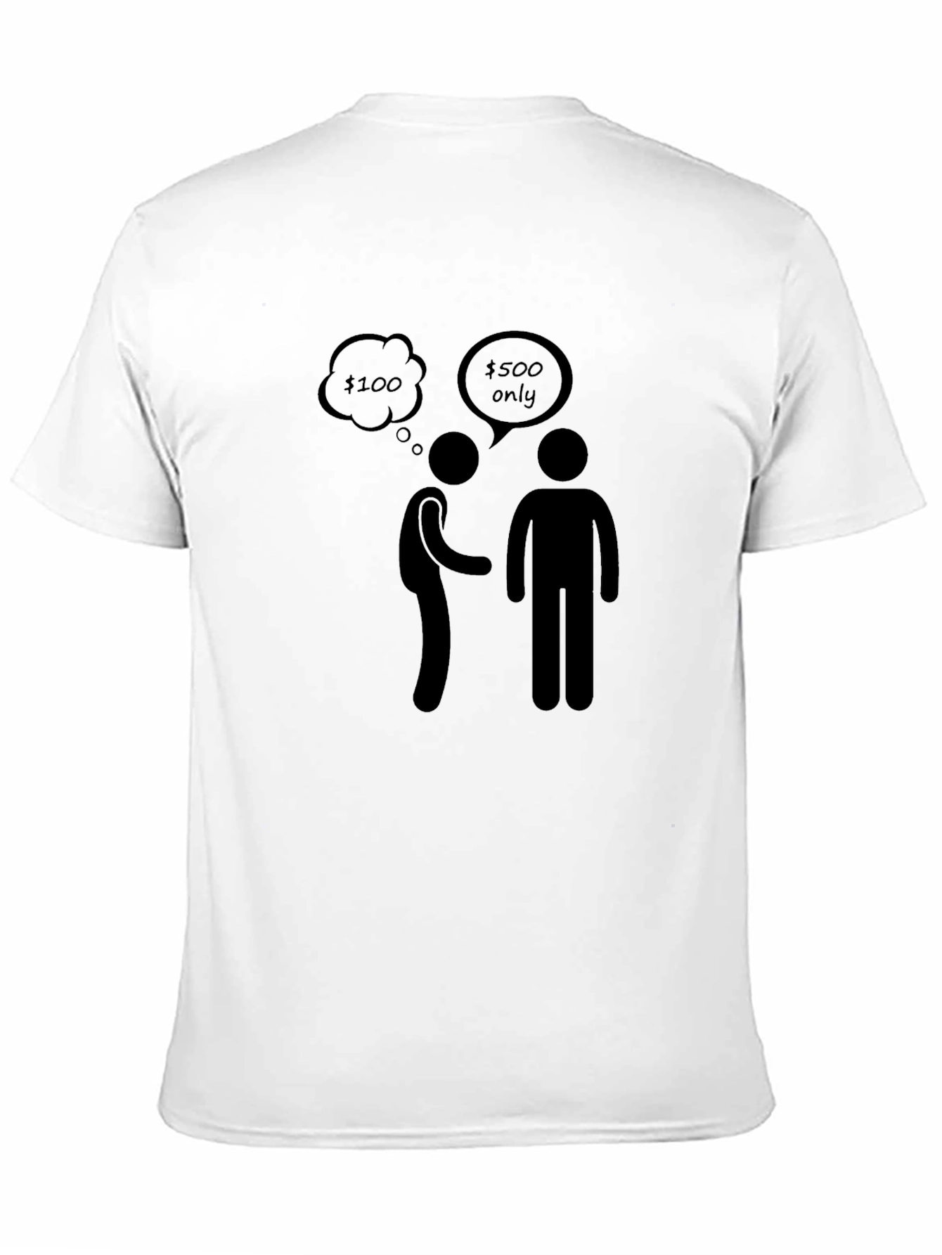 Black Humorous Stick Figure Money T-Shirt view 11